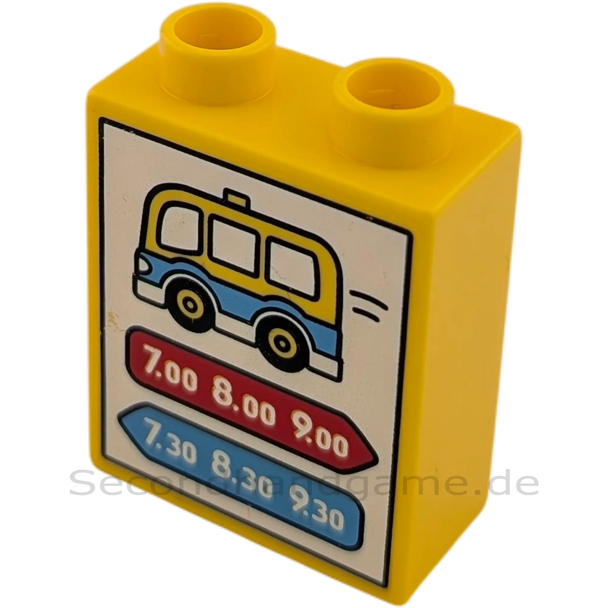Lego Duplo  1x2 Stein Gelb Verkehrsschild Bushaltestelle