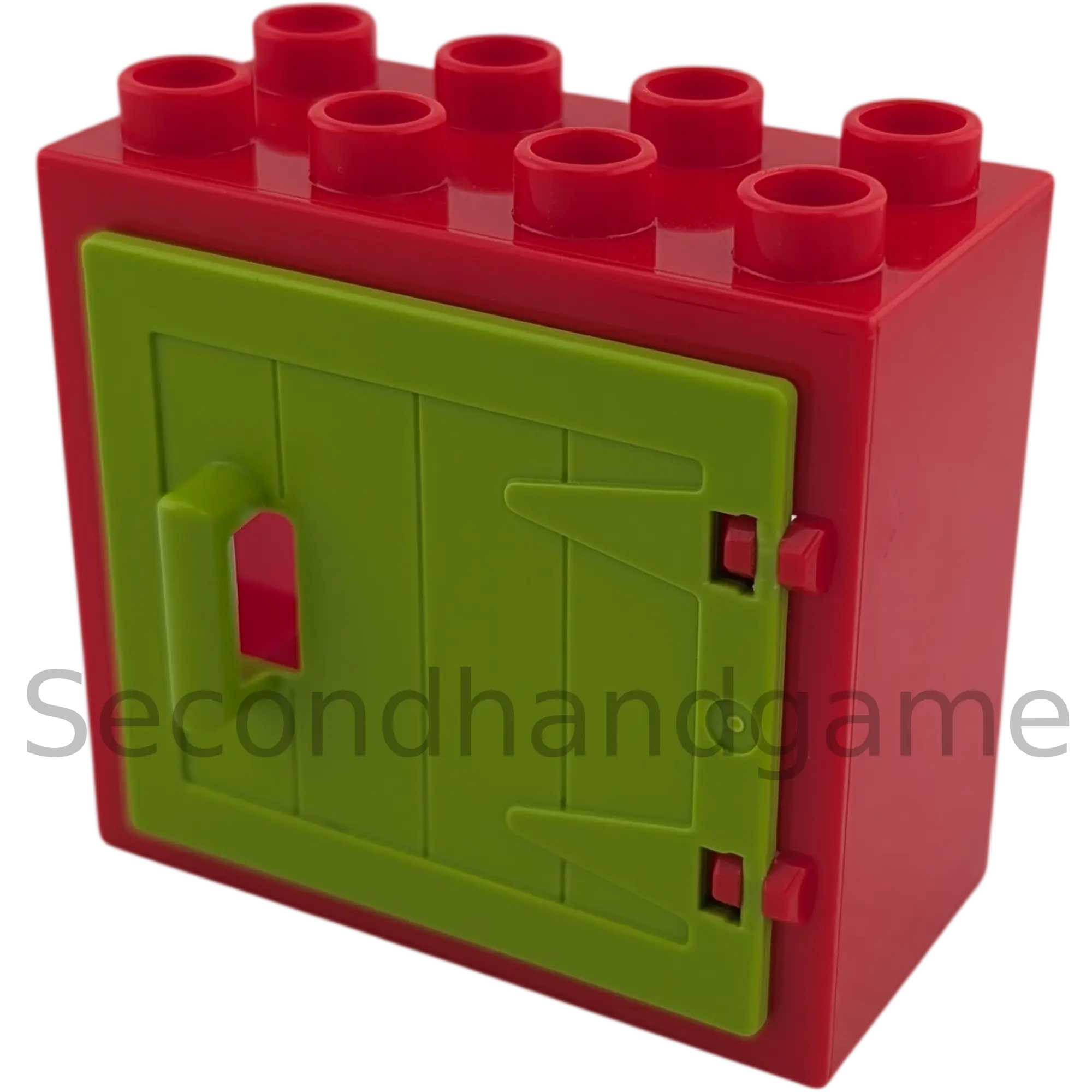 Lego Duplo 2332 Fensterrahmen 2x4 Rot mit hellgrüne Tür