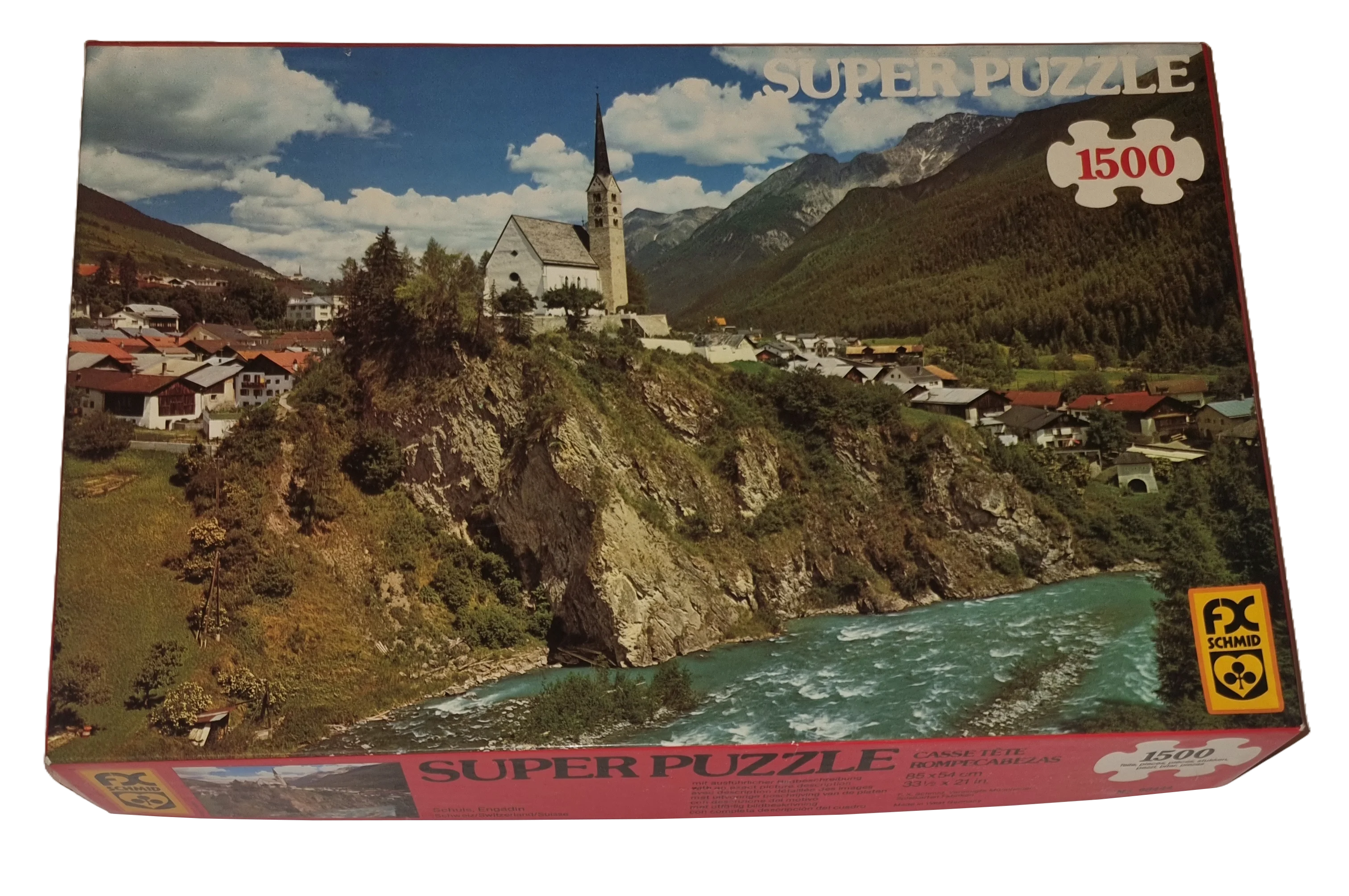 FX Schmid Super Puzzle 1500 Teile 98444 Schloß Schuls Engadin Schweiz
