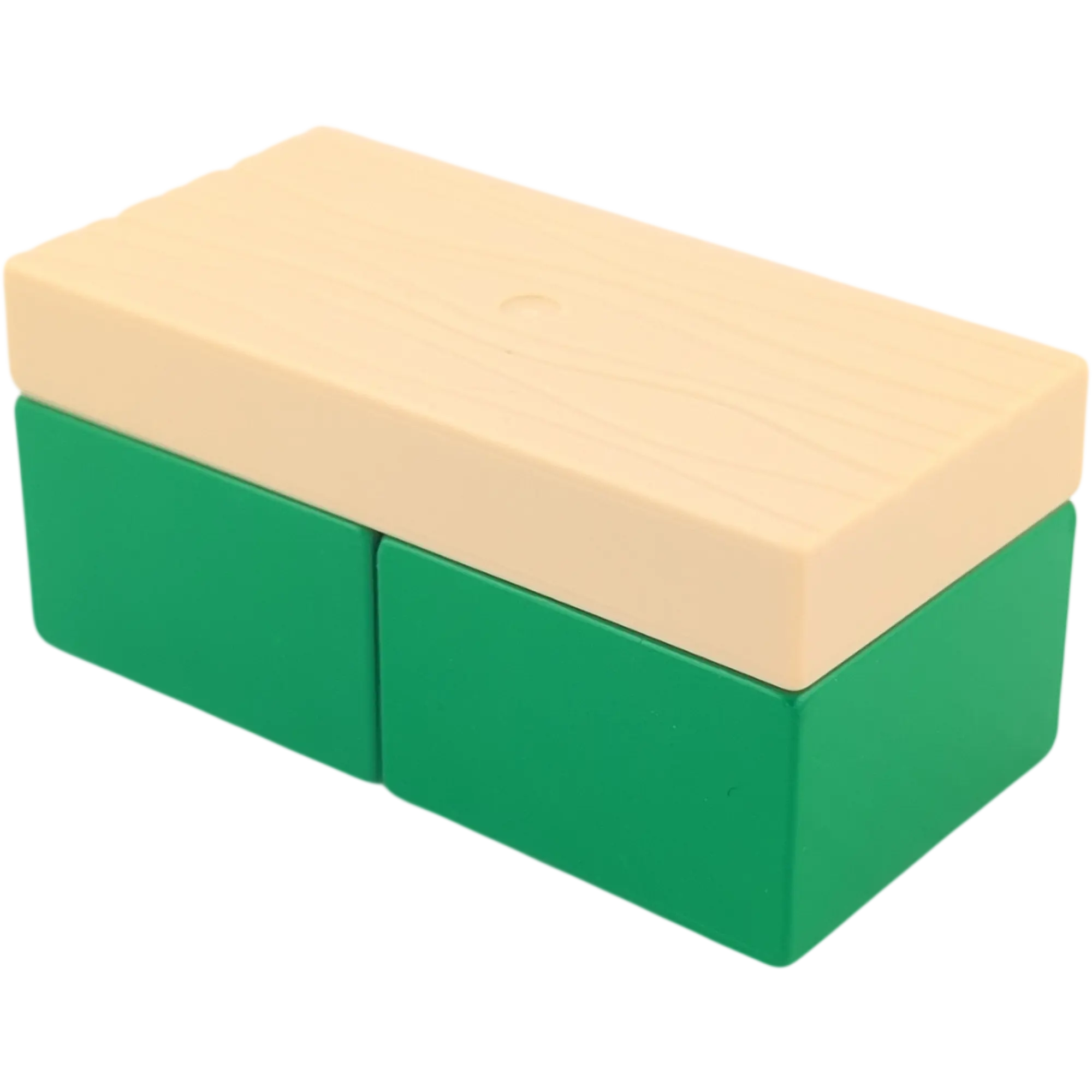 Lego Duplo Sofa Couch Wohnlandschaft Bank Holz Mittelgrün und heller Holzlook