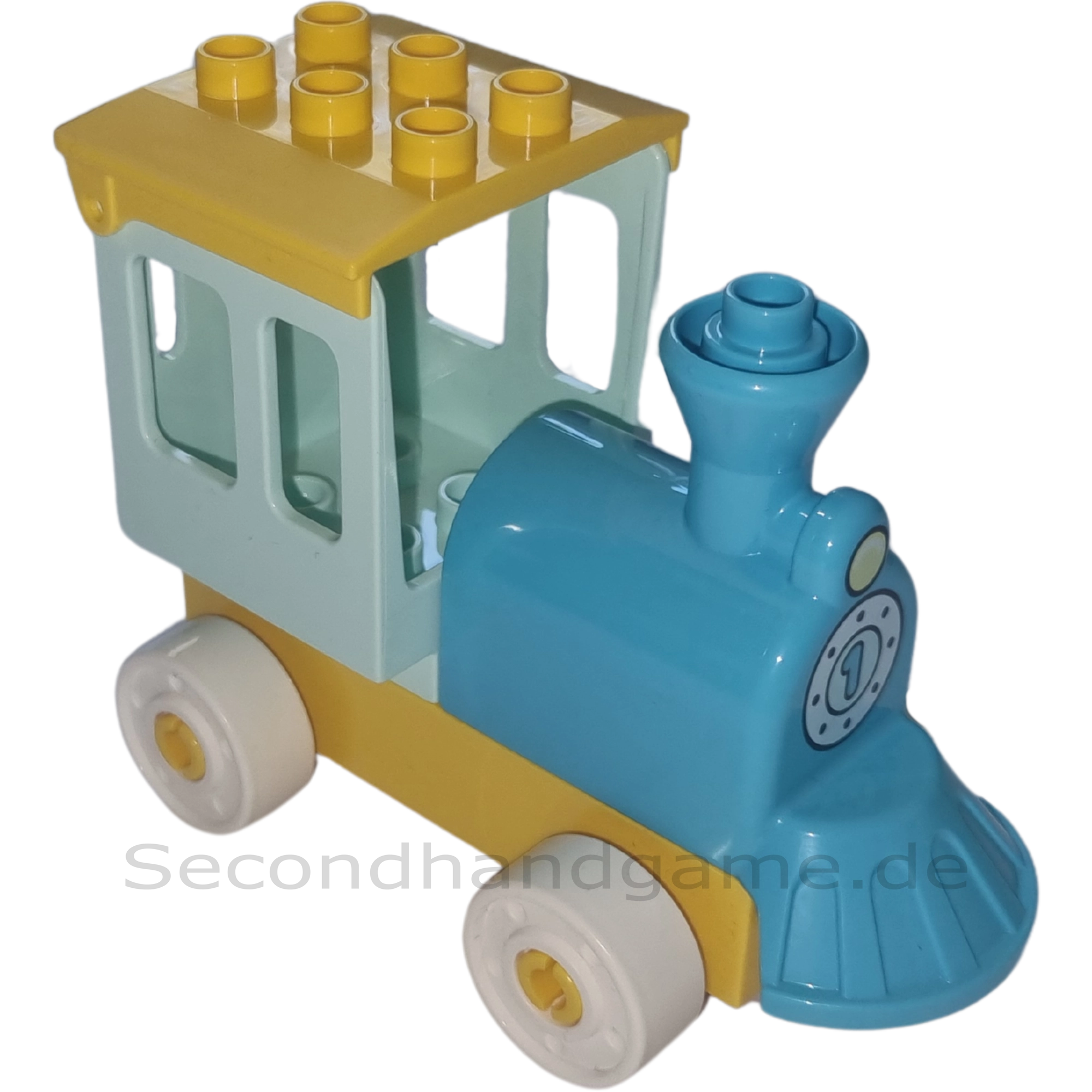 Lego Duplo Eisenbahn Zug Lok Azur Mint Gelb Weiß