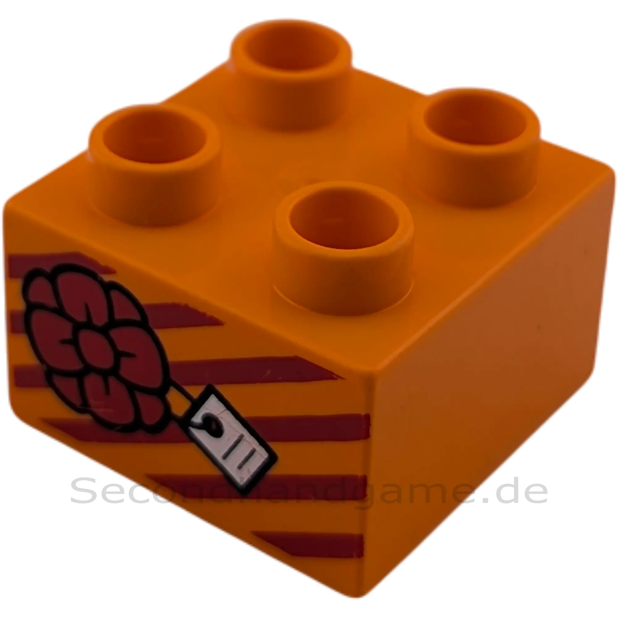 Lego Duplo 2x2 Orange Blume und Karte Geschenk 3437