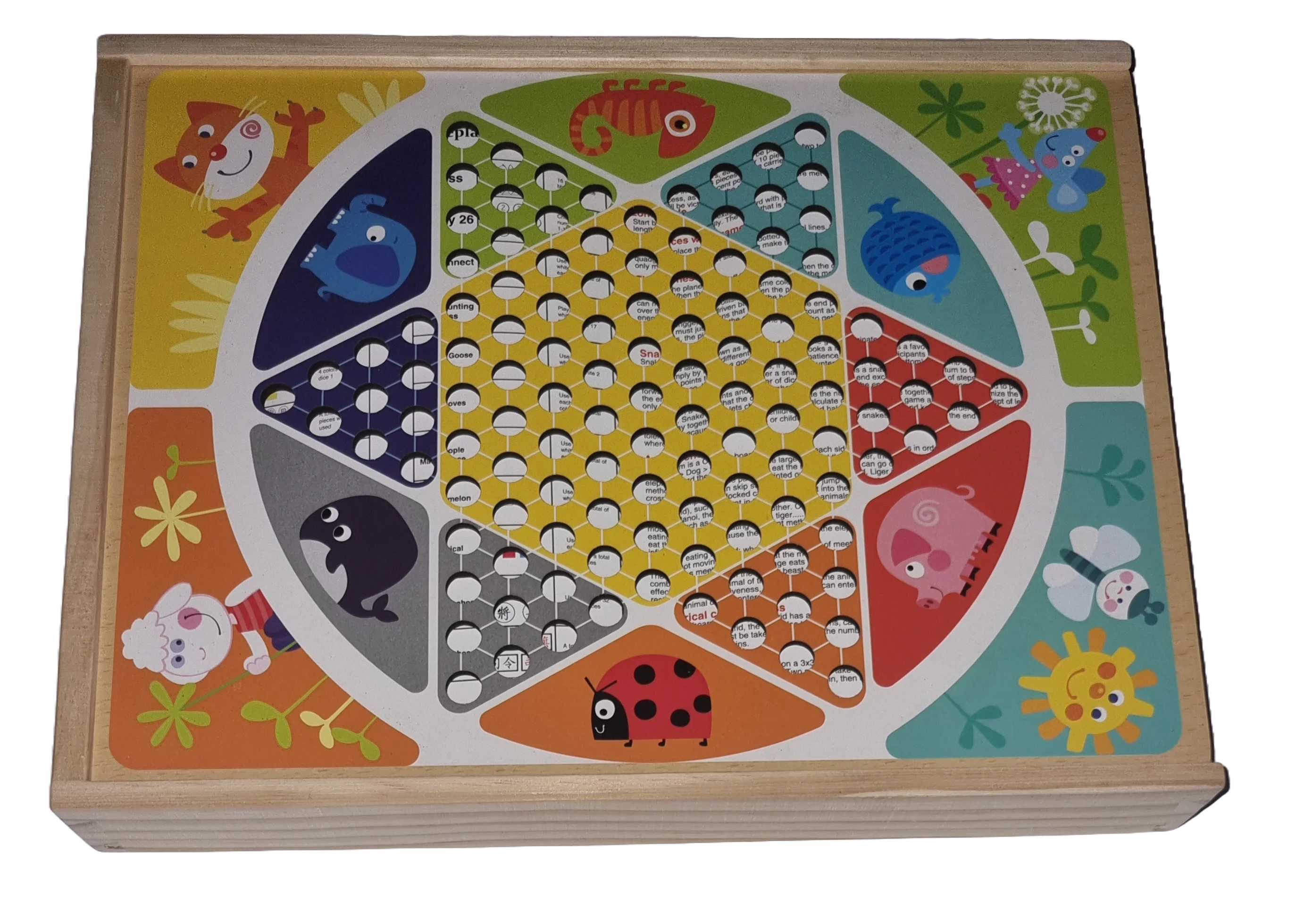 Holz Spielesammlung mit 24 Spielen