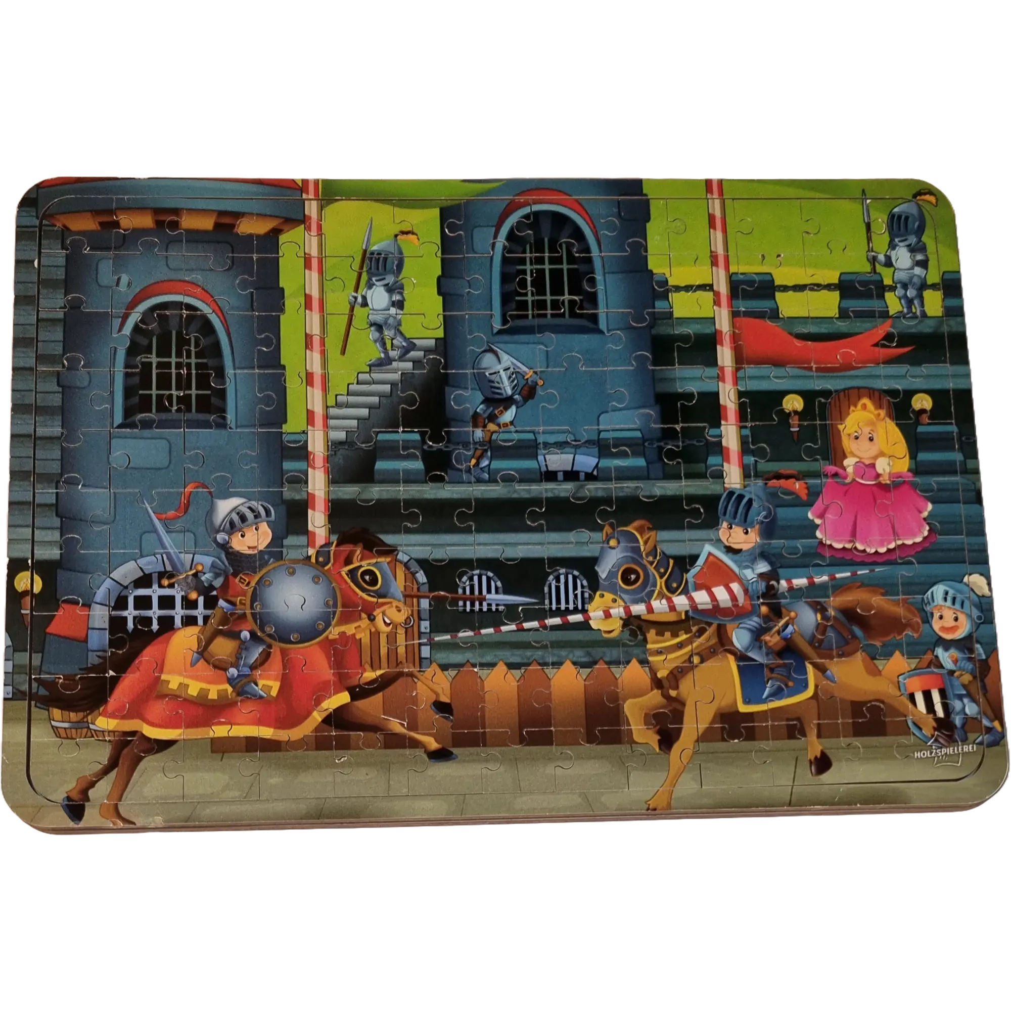 Holzspielerei Rahmenpuzzle Holzpuzzle 130 Teile Ritter