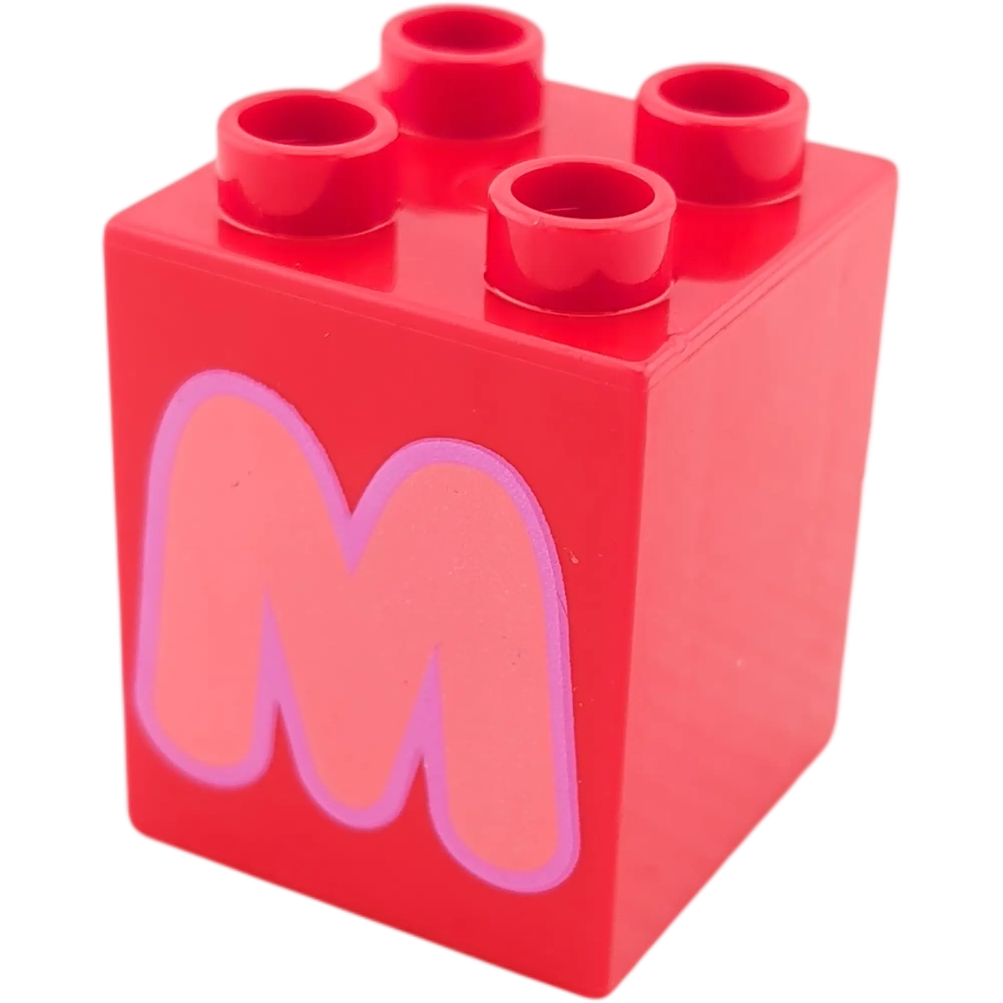 Lego Duplo 2x2x2 Stein Rot Buchstabe M Knallpink
