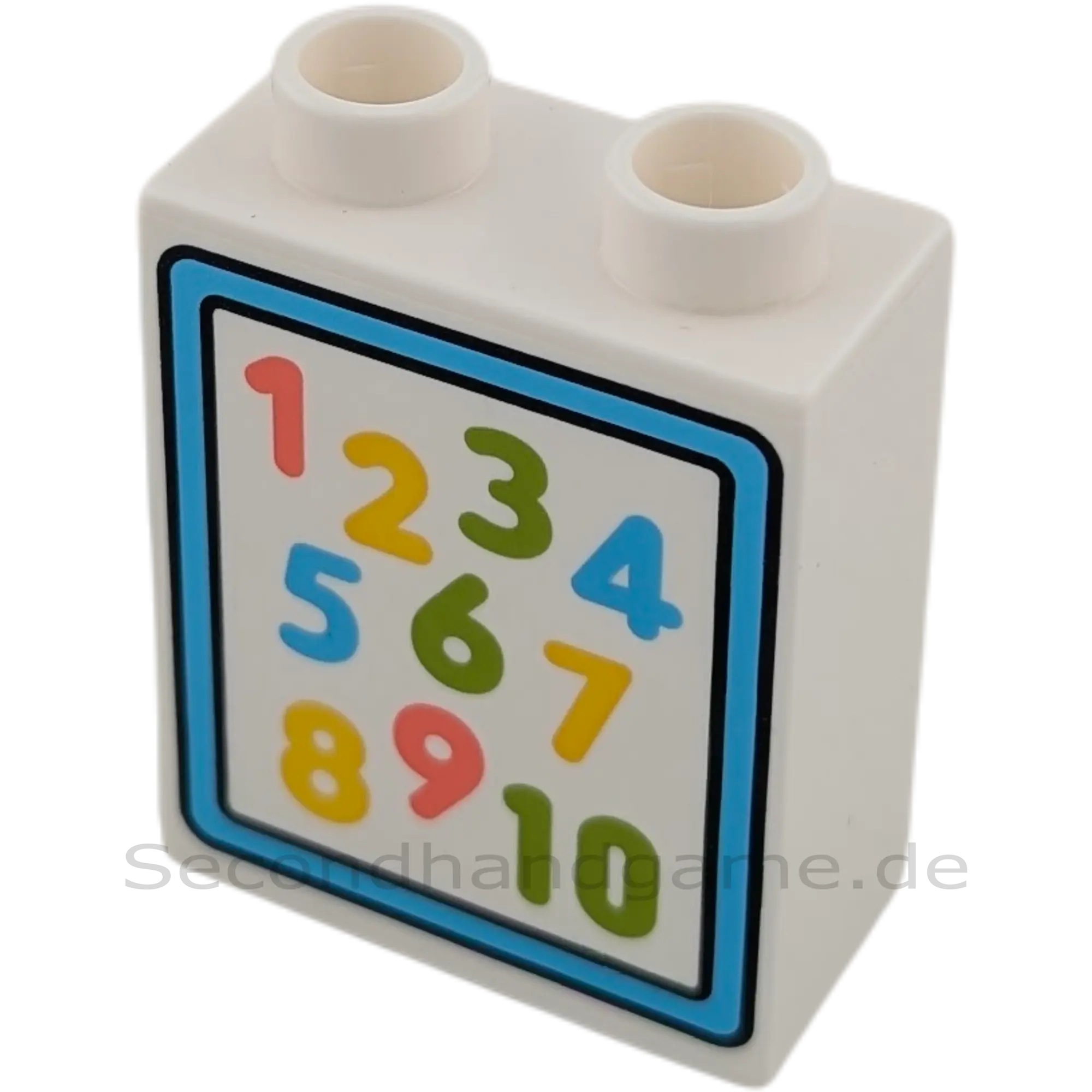 Lego Duplo 4066 Stein 1x2x2 Weiß mit Zahlen 1-10