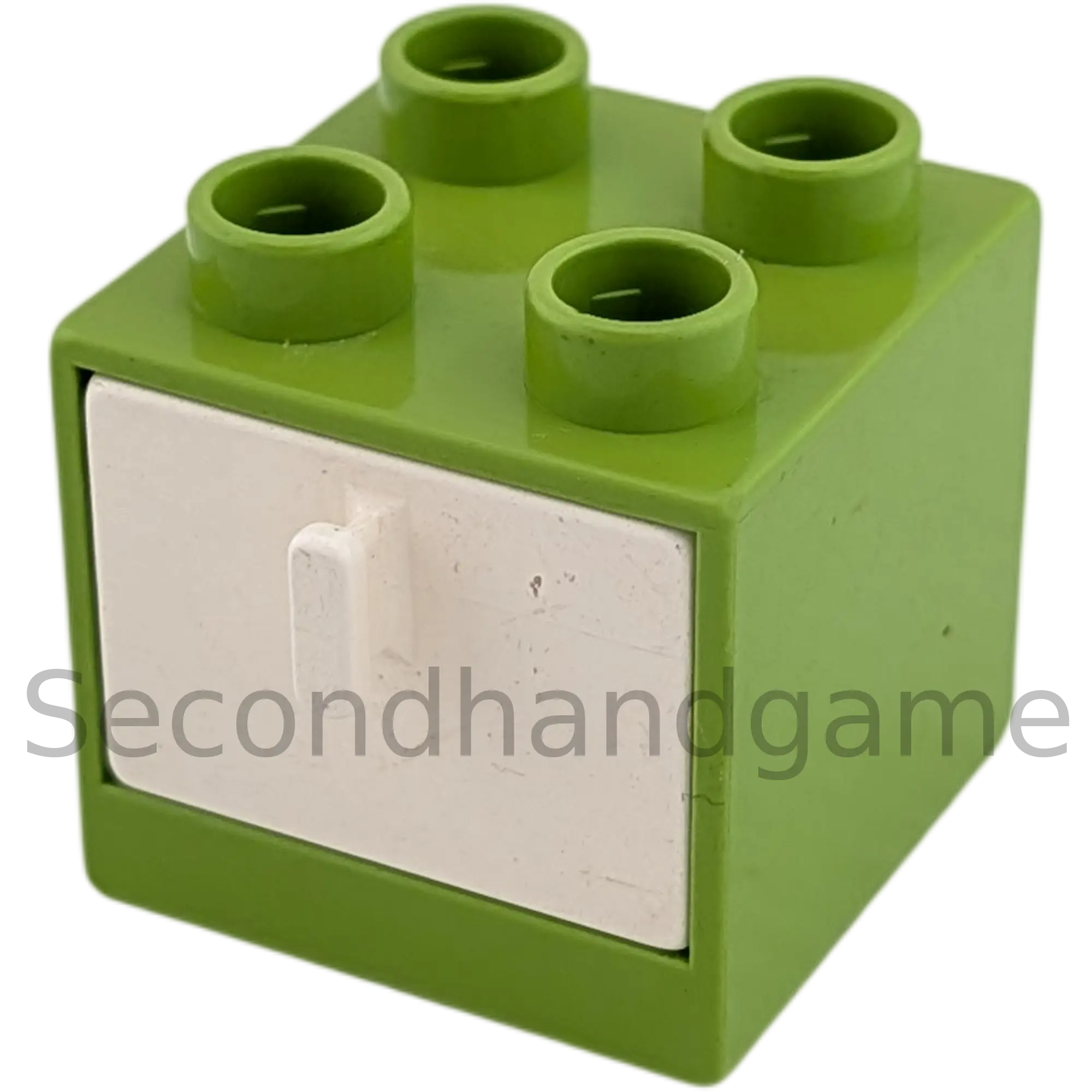 Lego Duplo 4890 Regal Schrank Hellgrün Lime mit Schublade Weiß