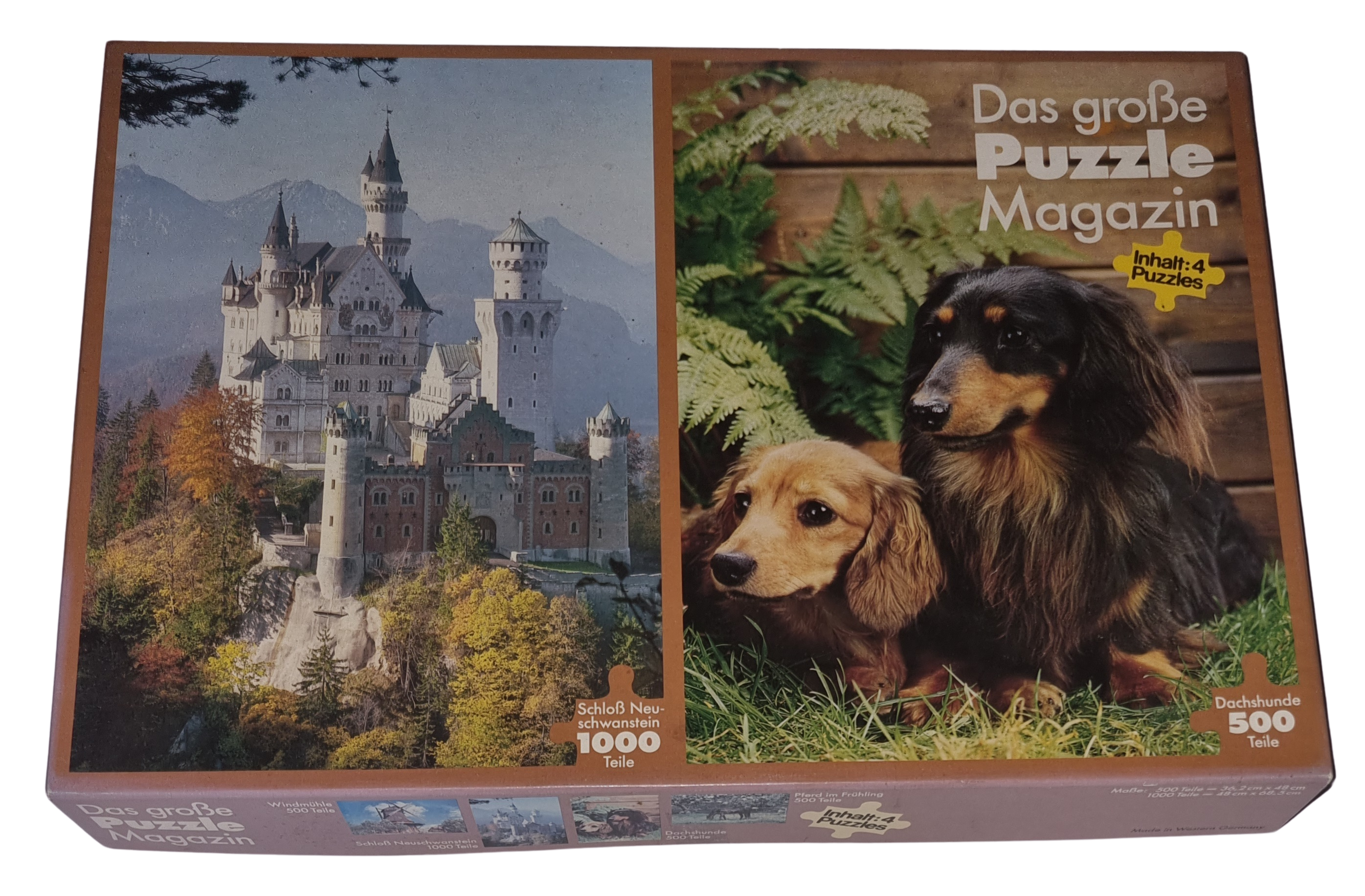Das große Puzzle-Magazin 3 x 500 Teile 1000 Teile Windmühle, Schloß Neuschwanstein