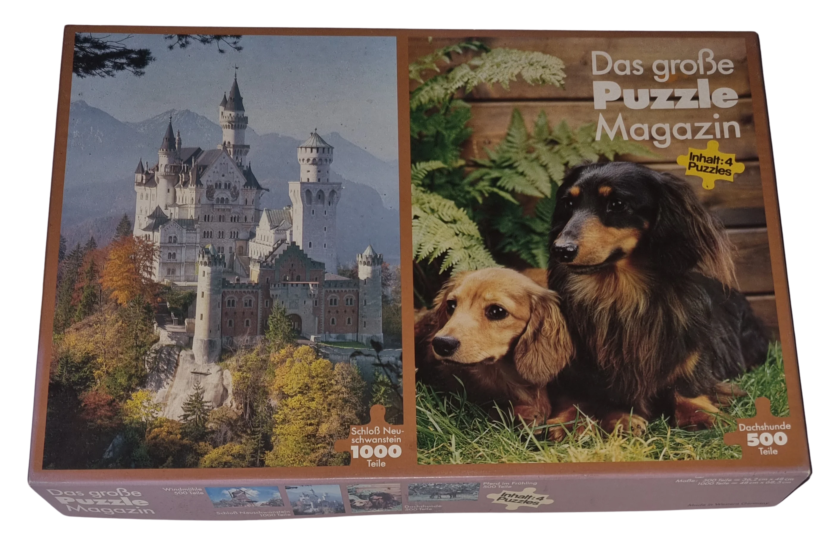 Das große Puzzle-Magazin 3 x 500 Teile 1000 Teile Windmühle, Schloß Neuschwanstein