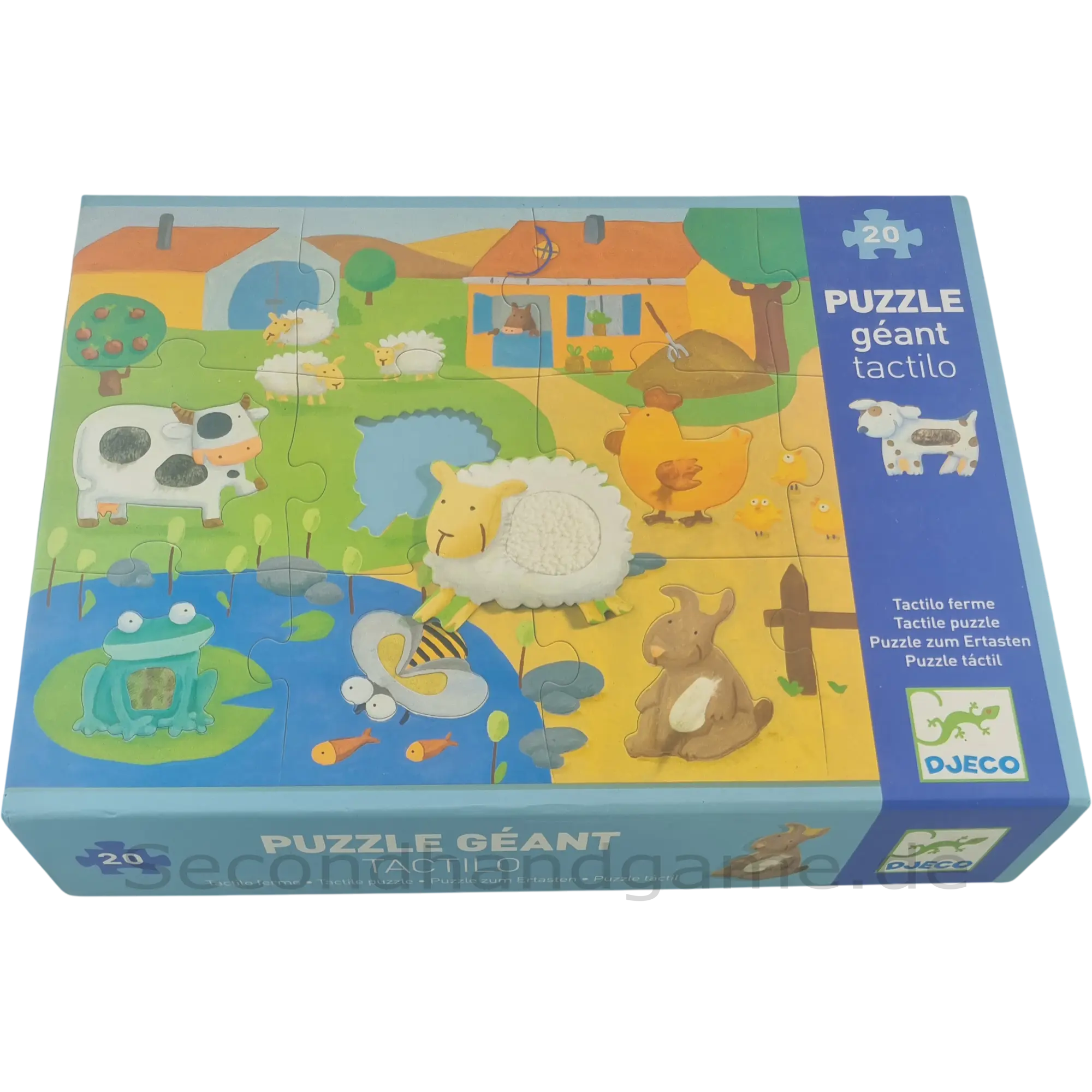 Djeco Riesen-Fühlpuzzle Tactilo Bauernhof 20 Teile DJ07117, ab 3 Jahren
