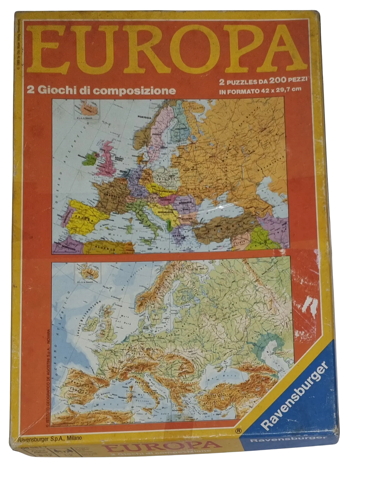 Ravensburger Europa Geographisches Legespiel 2x 200 Teile 009817