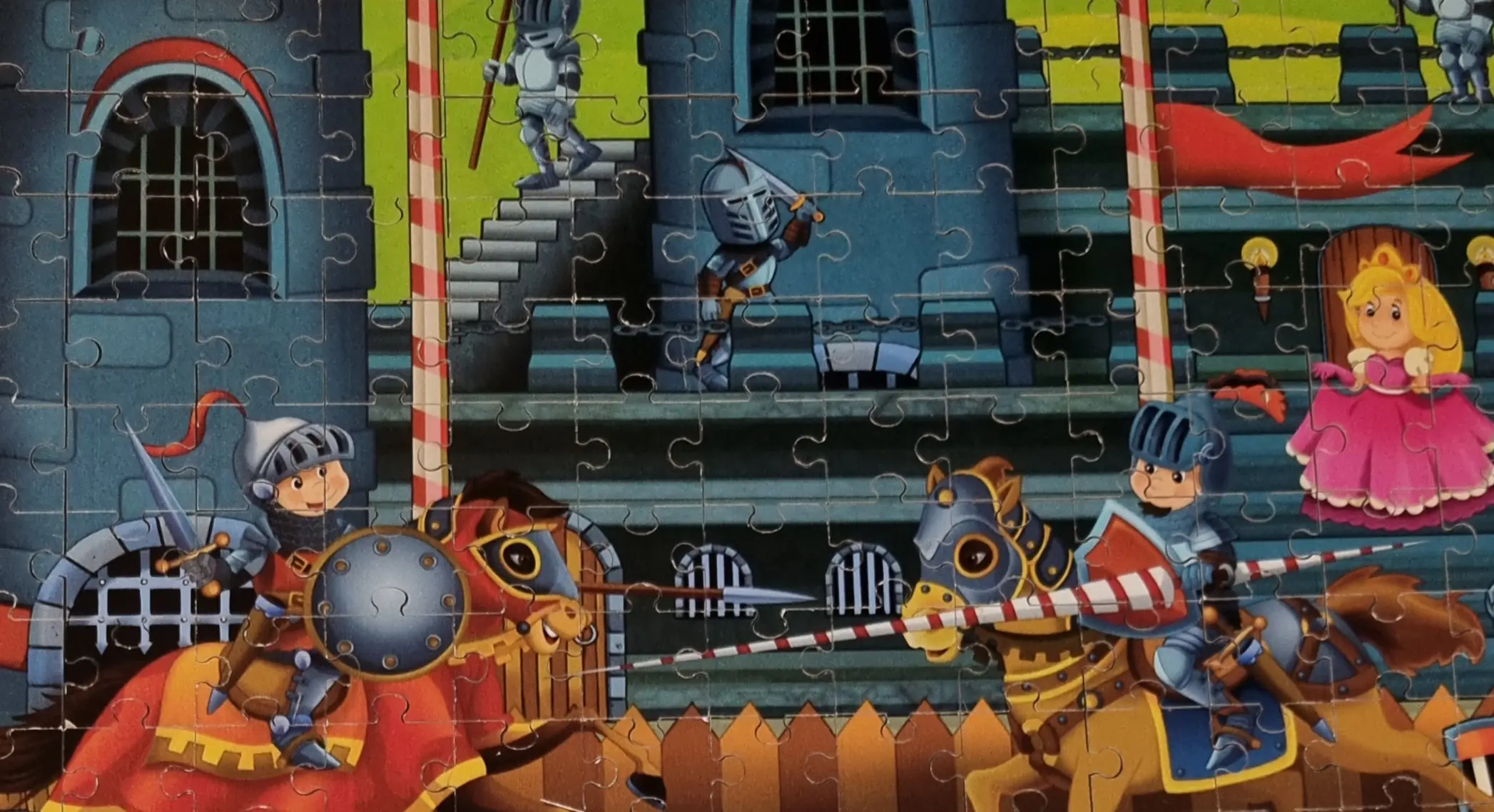 Holzspielerei Rahmenpuzzle Holzpuzzle 130 Teile Ritter