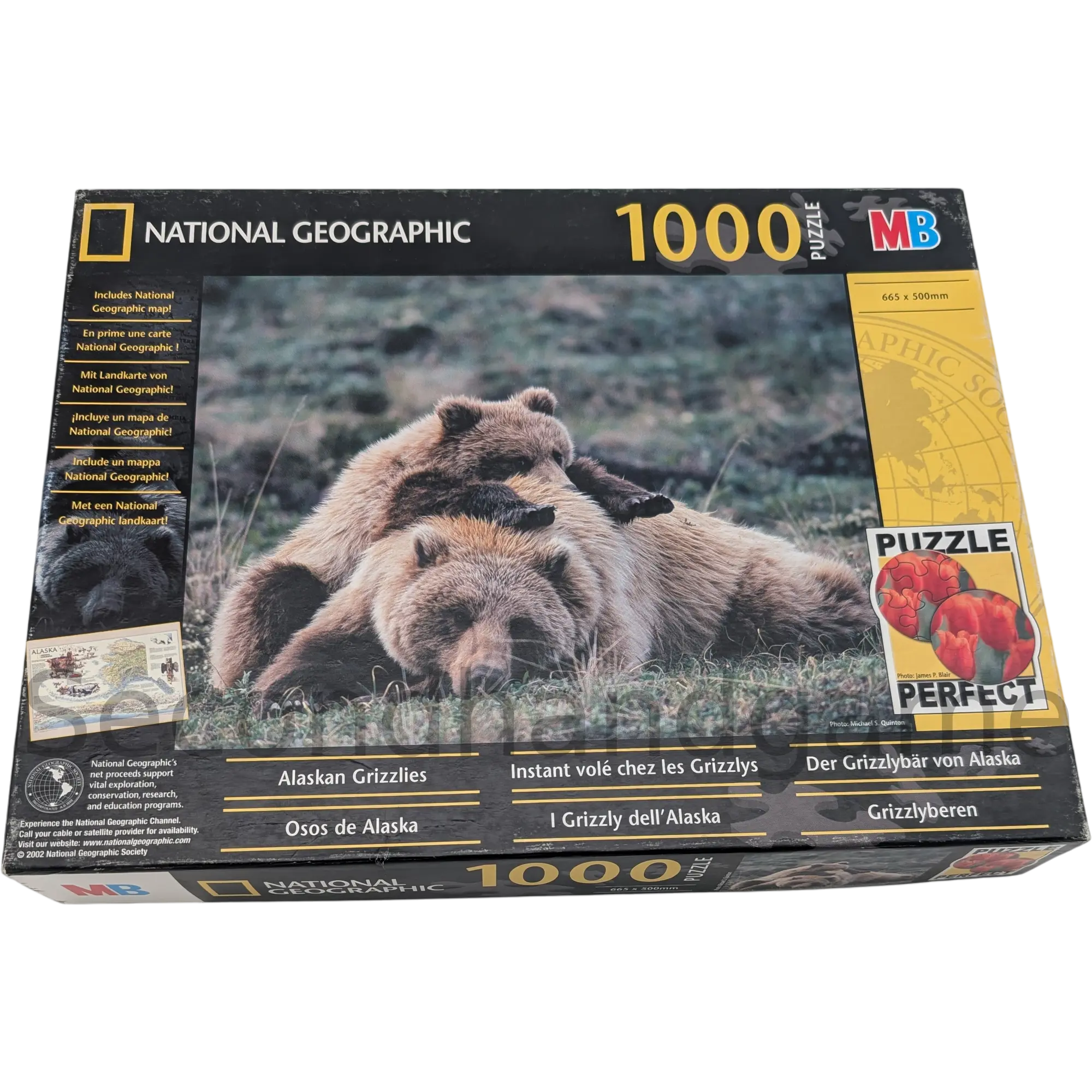 MB Puzzle 1000 Teile National Geographic Alaskan Grizzlies