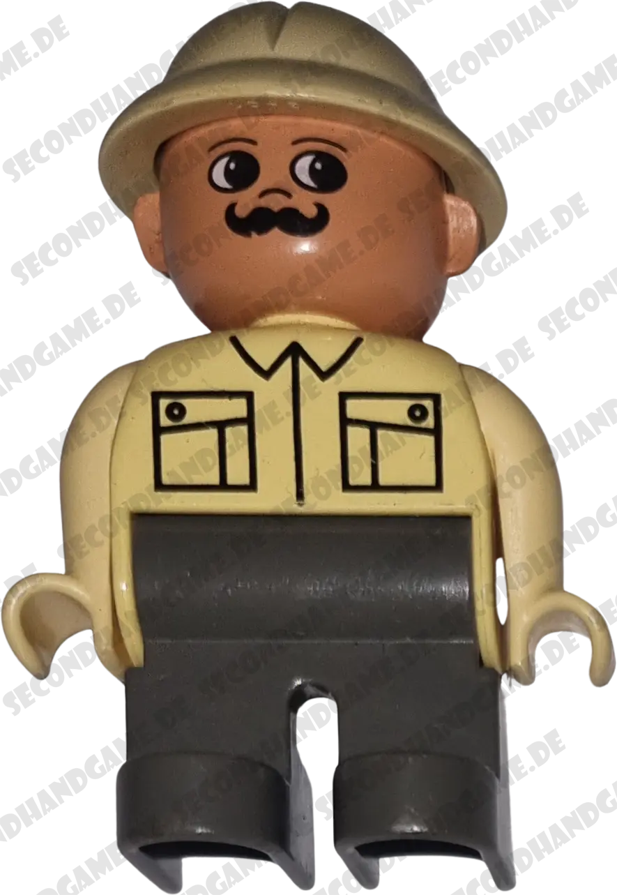 Lego Duplo Figur Mann 47394 Wildhüter Tierpfleger Safari Cowboy beiges Hemd