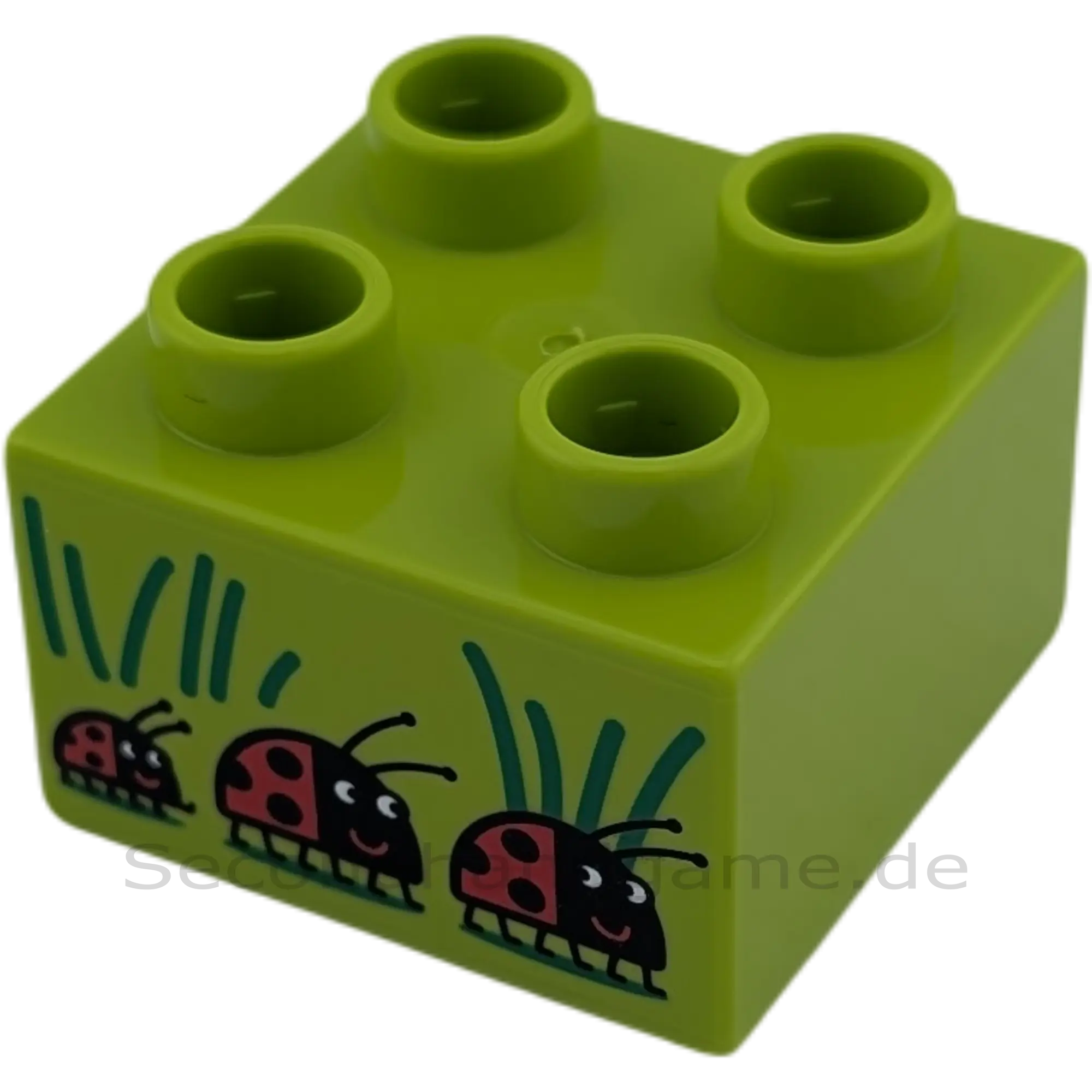 Lego Duplo 3437 Stein 2x2 Lime mit 3 Marienkäfer