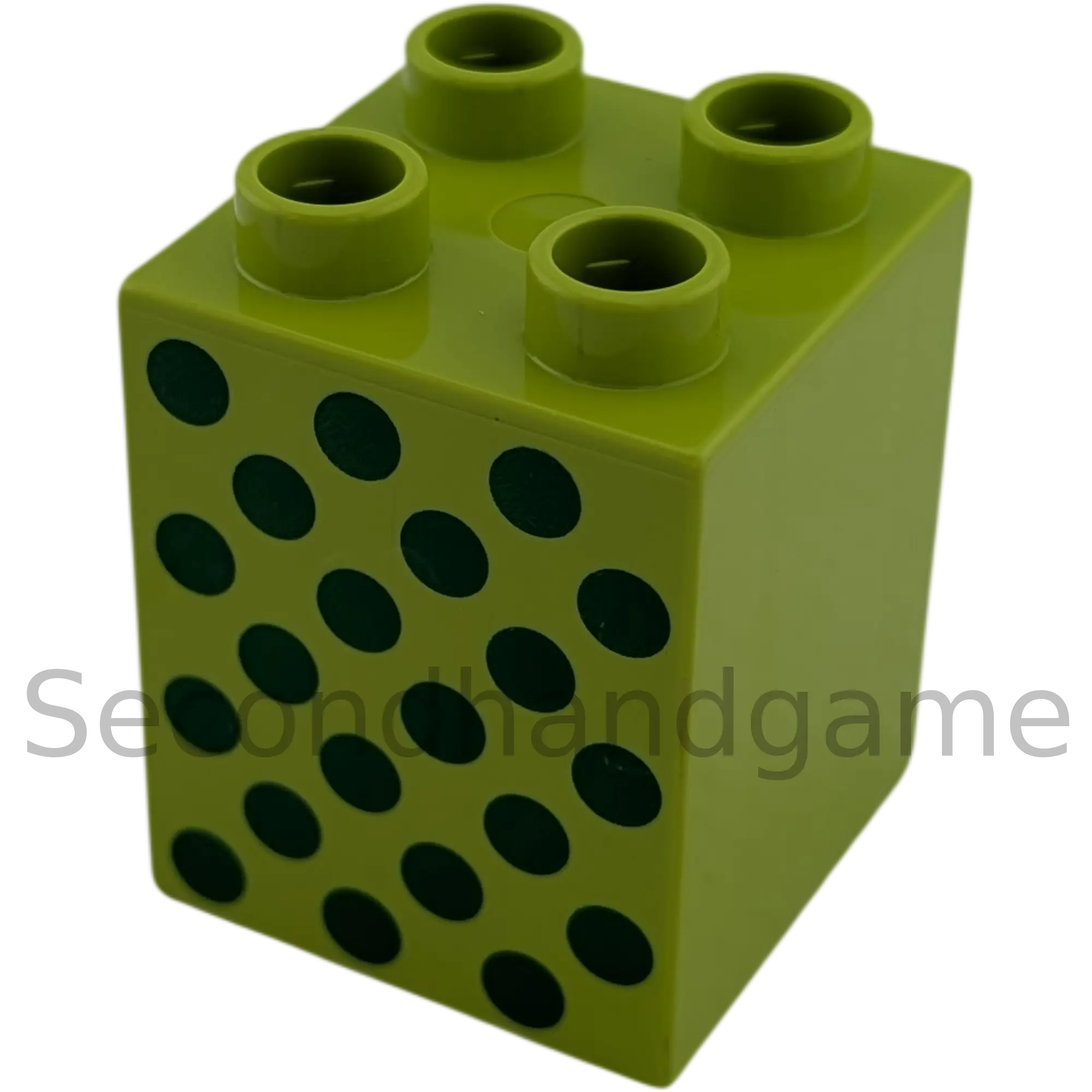 Lego Duplo 2x2x2 Doppelstein Lime mit grünen Punkten
