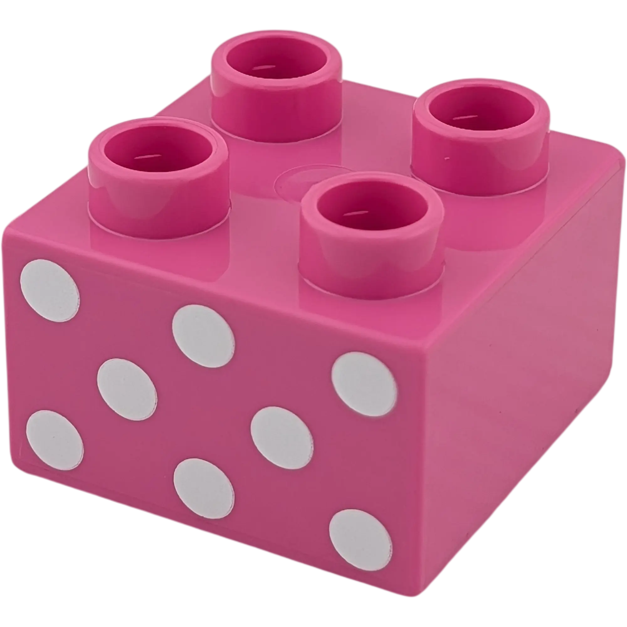 Lego Duplo 2x2 Stein 3437 Pink mit weißen Punkten
