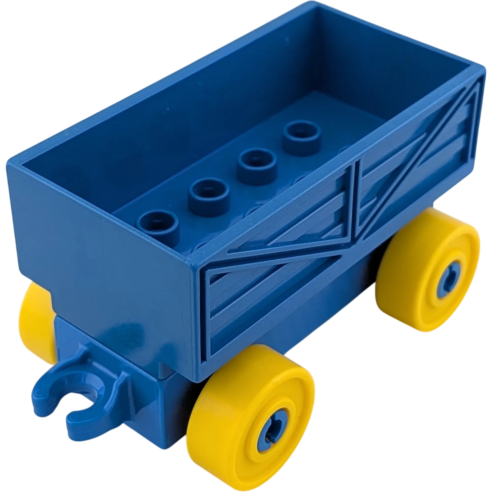 Lego Duplo Eisenbahn Güteranhänger Blau mit gelben Rädern
