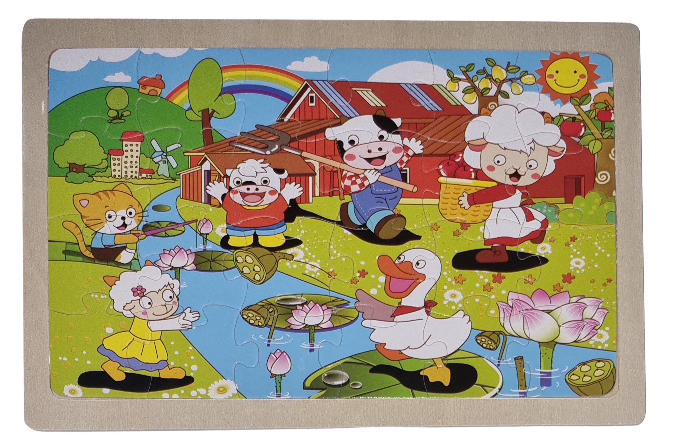 Holzpuzzle 24 Teile Tiere haben Spaß