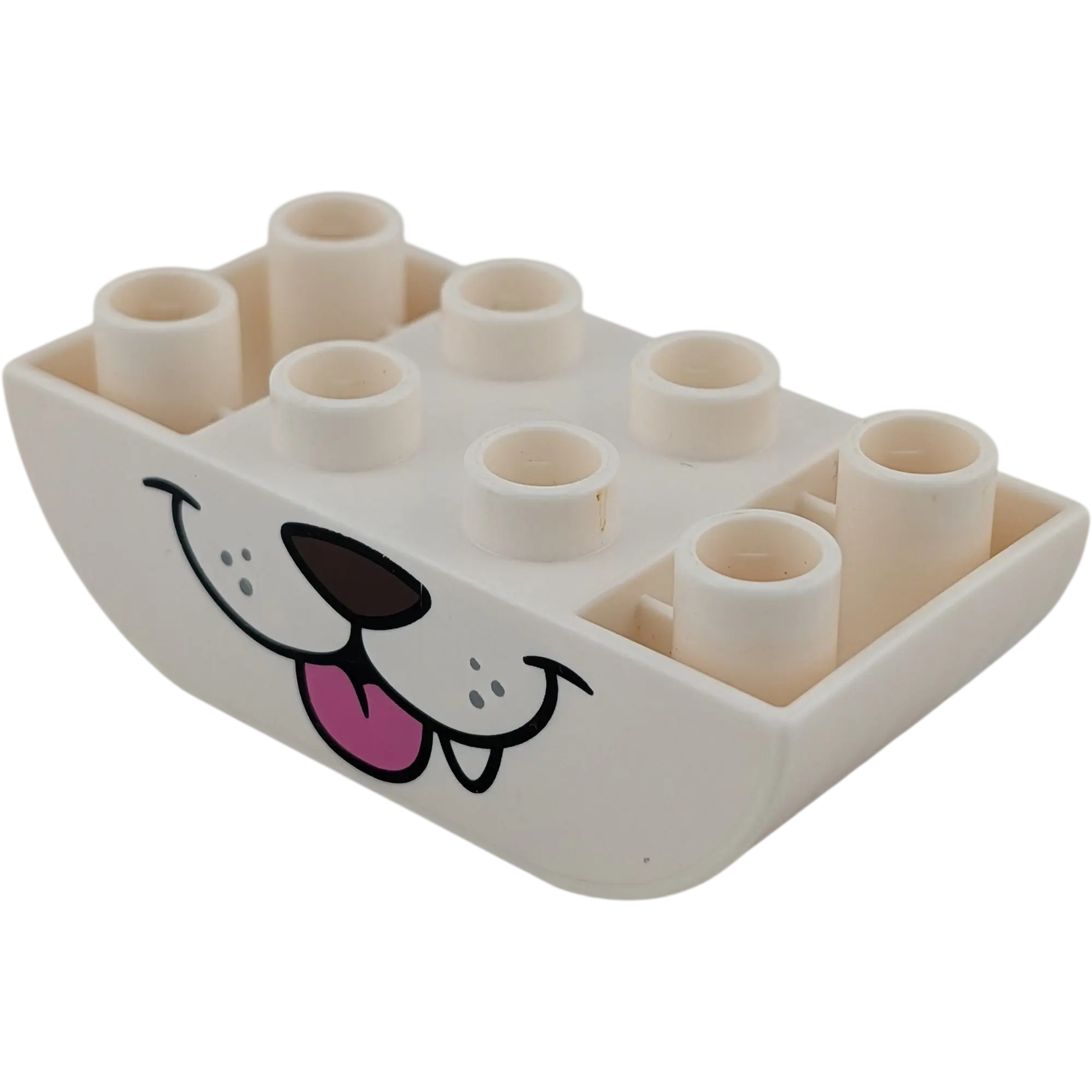 Lego Duplo 98224 Dachstein 2x4 Abgerundet Weiß mit Hundegesicht