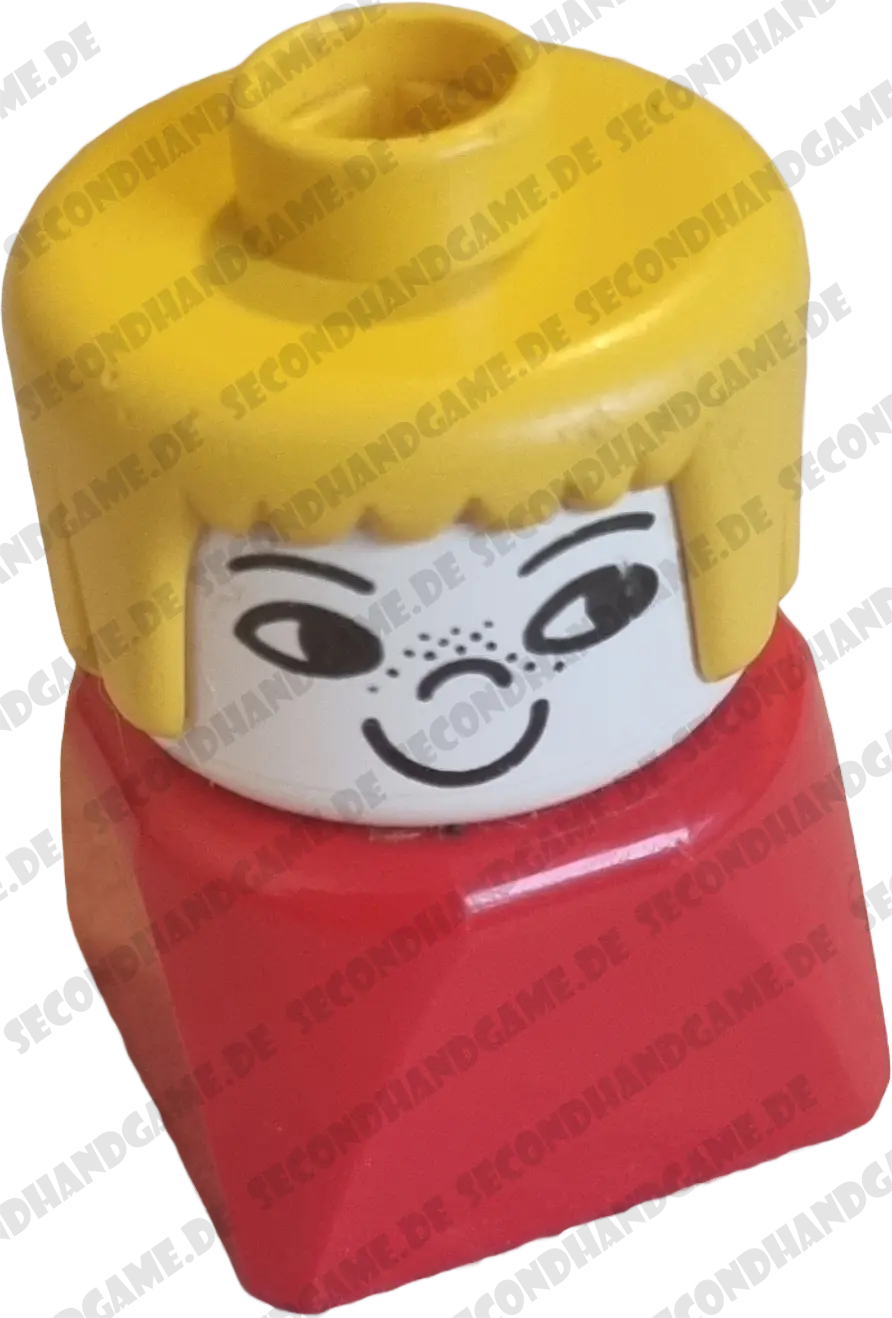 Lego Duplo ältere Figur Frau Mädchen mit rotem Kleid B-Ware