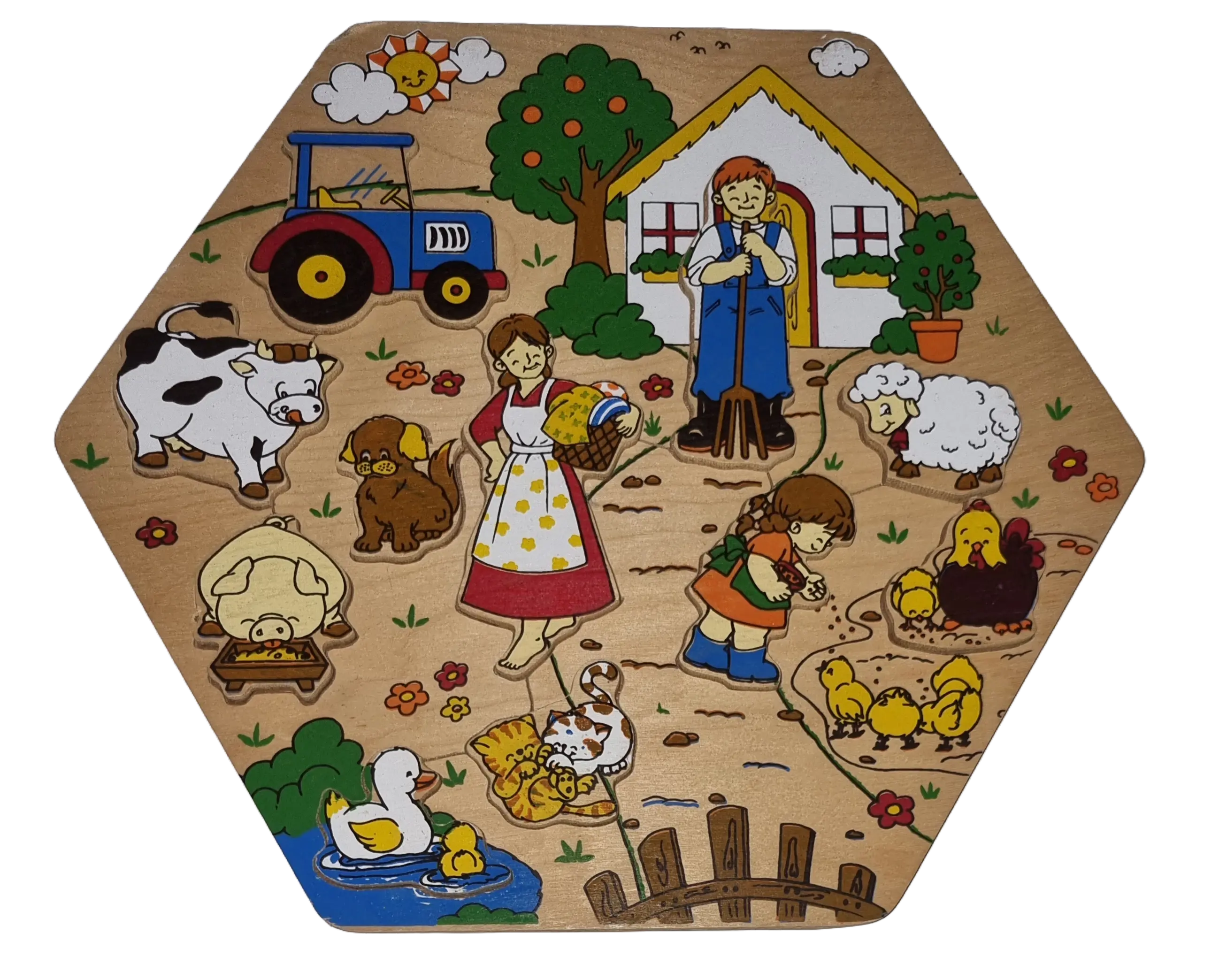 Legepuzzle Holzpuzzle 11 Teile Bauernhof