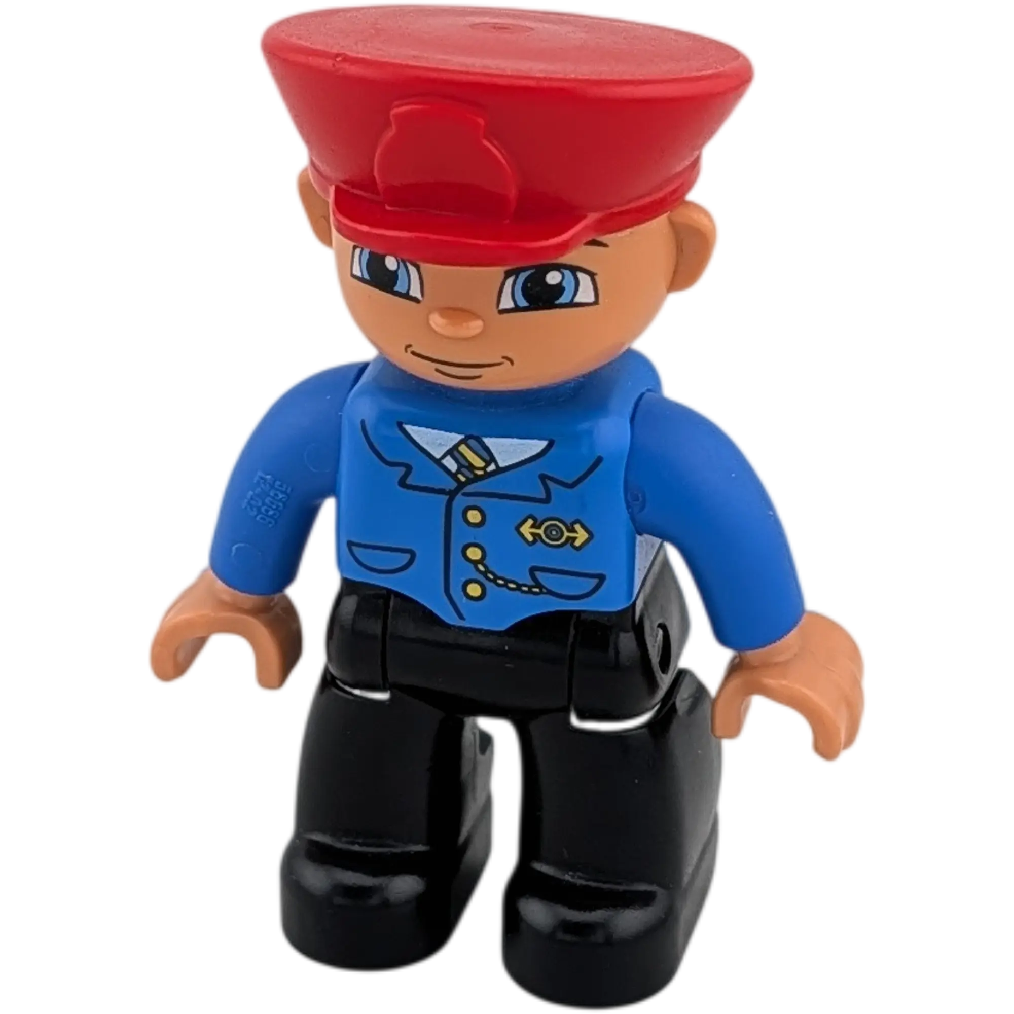 Lego Duplo Figur Mann Schaffner 47394 Bahnmitarbeiter Zugführer blaue Augen