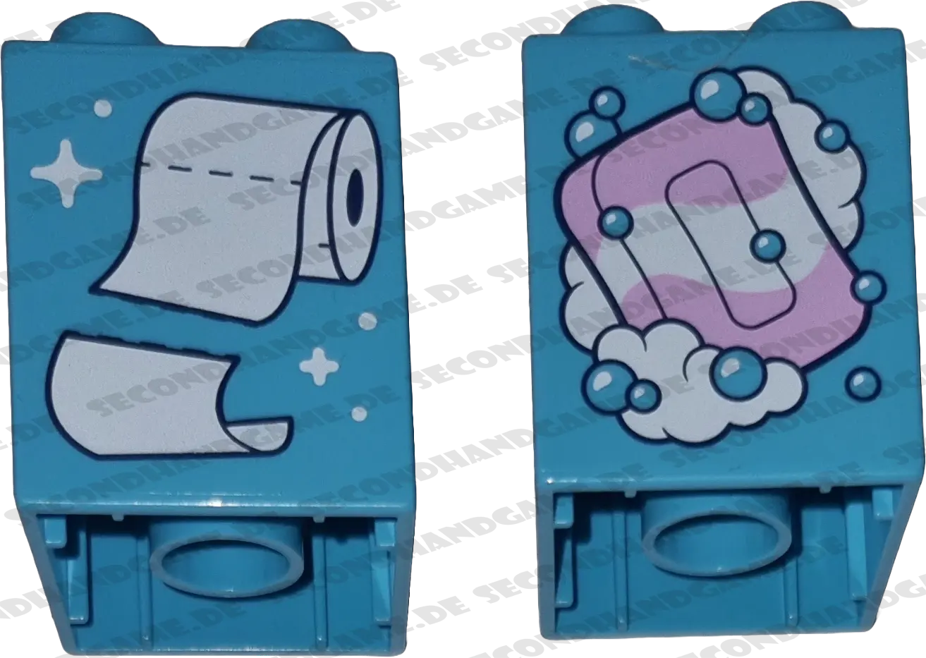 Lego Duplo  2x2x2 Stein Seife Toilettenpapier Azur Wendestein