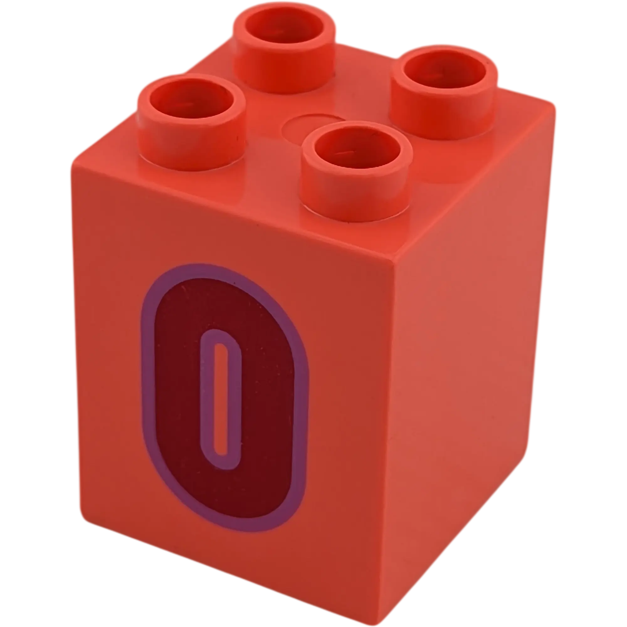 Lego Duplo 2x2x2 Stein Pink Zahl Null Rot