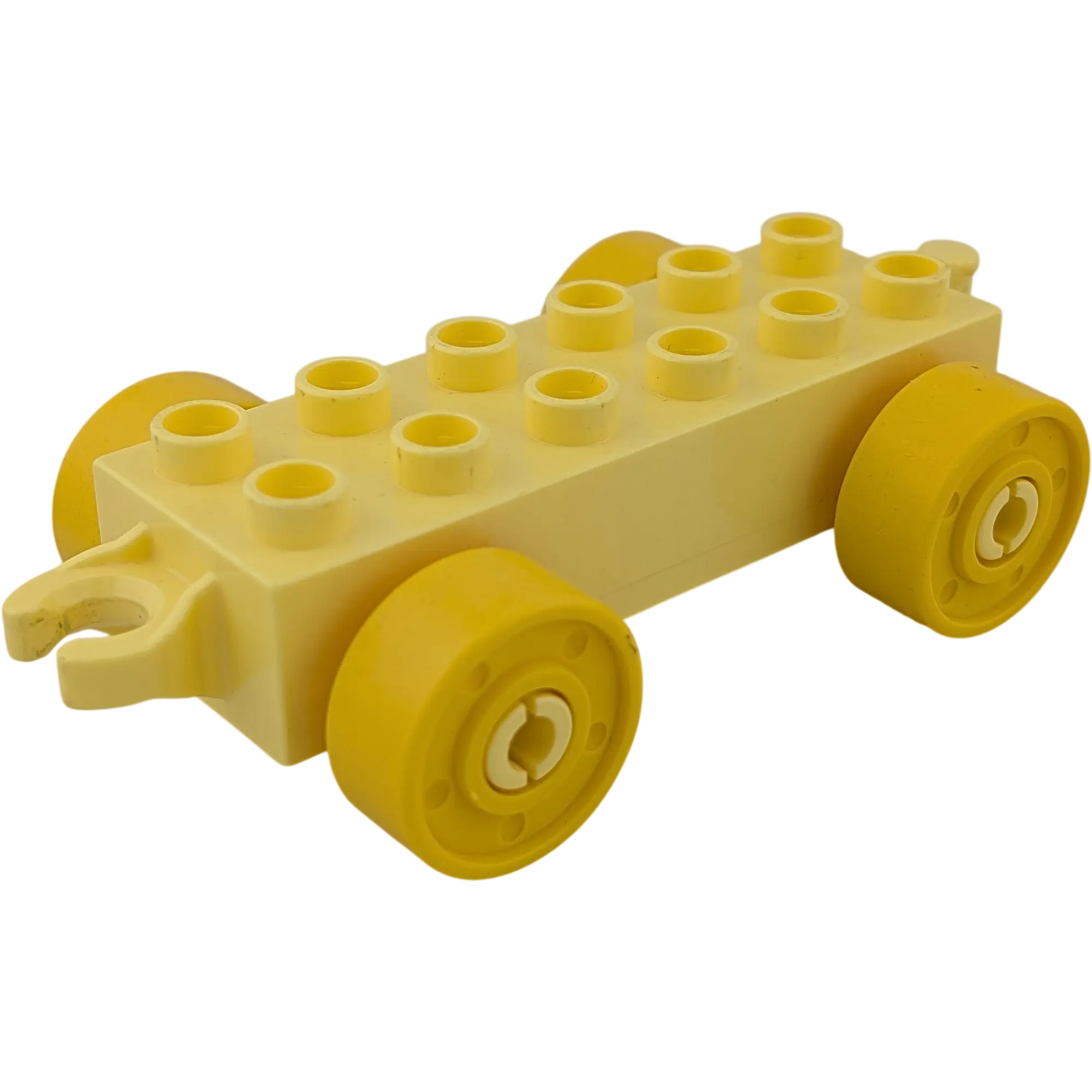 Lego Duplo Eisenbahn Anhänger Hellgelb mit gelben Rädern
