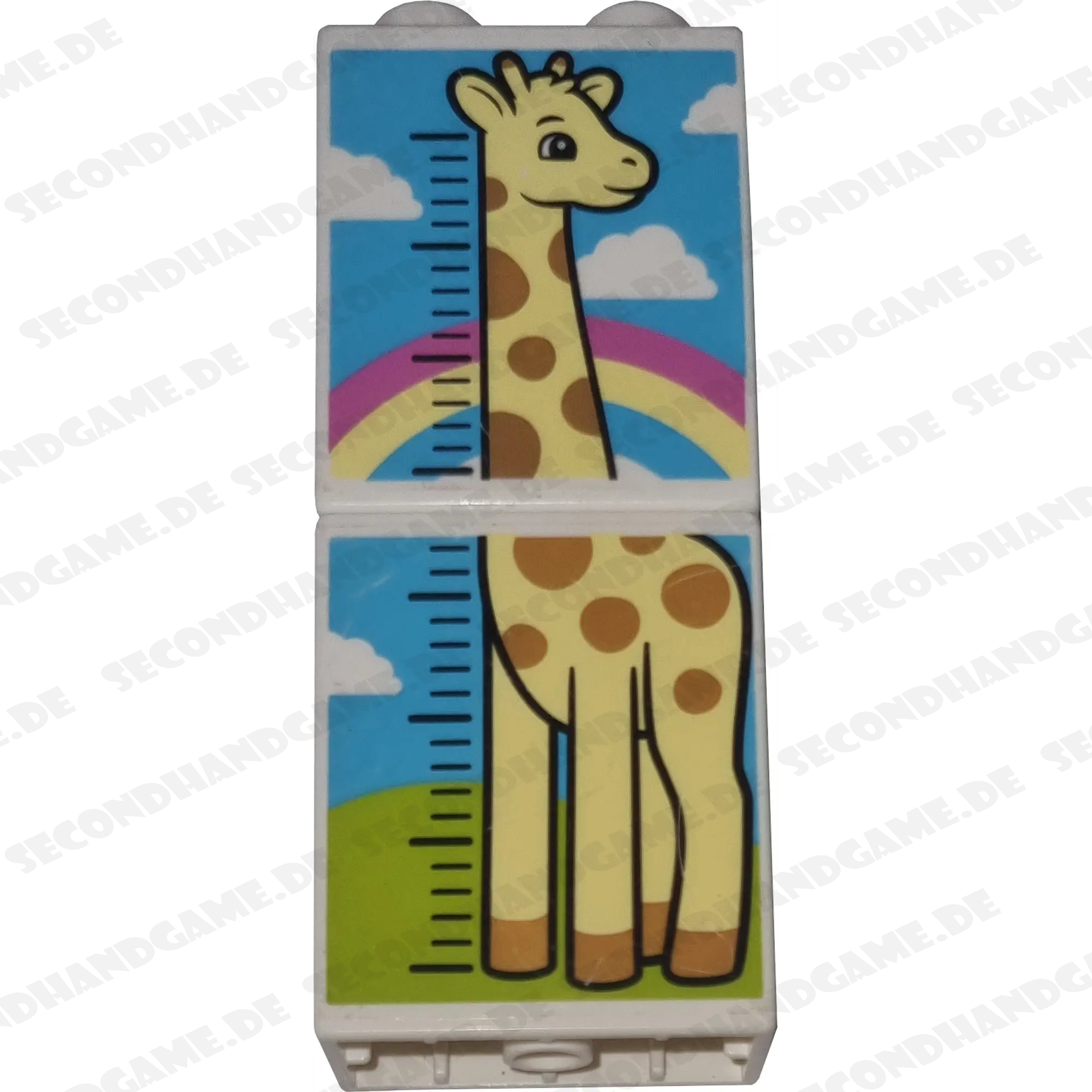 Lego Duplo 4066 Stein 1x2x2 Weiß Giraffe Messlatte zwei Steine