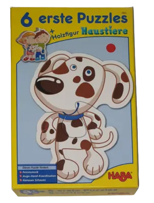 Haba 6 erste Puzzle + Holzfigur Haustiere 3902