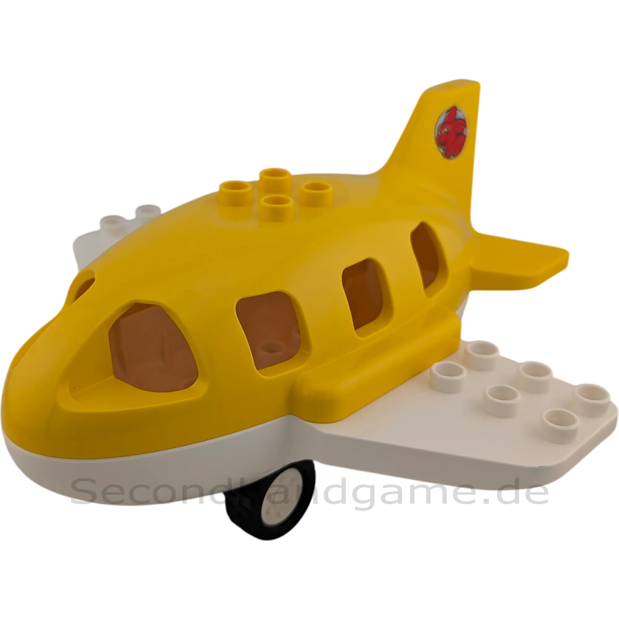 Lego Duplo Flugzeug Gelb Weiß mit Hasenlogo