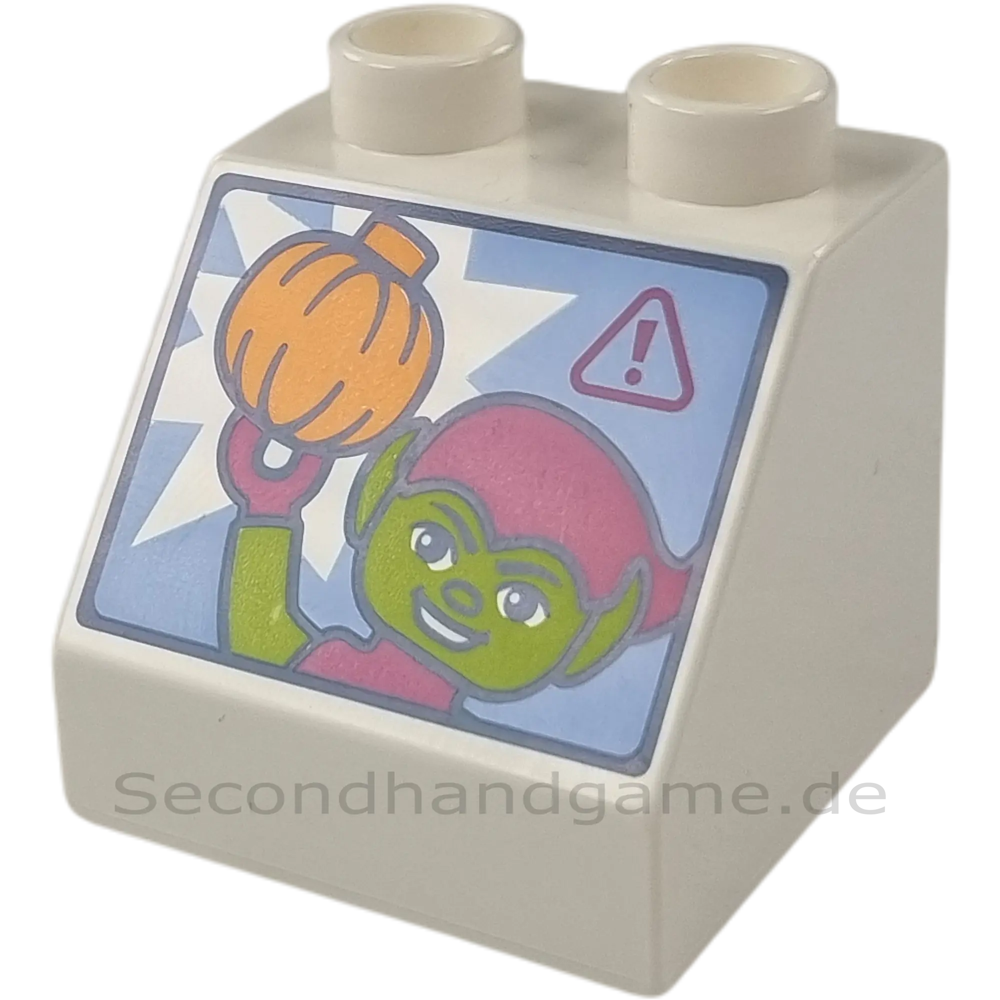 Lego Duplo 6474 Schrägstein 2x2x1 Weiß Alien Kürbis Halloween