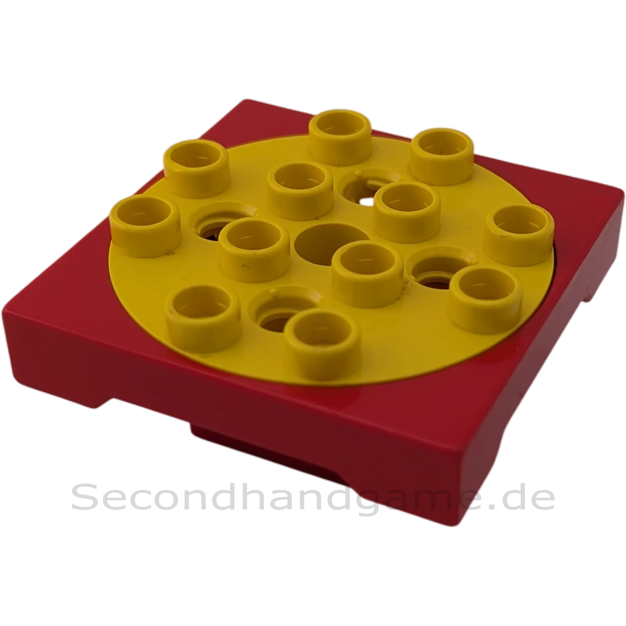 Lego Duplo Toolo Drehplatte / Drehscheibe 4x4 – Rot / Gelb (Teile-Nr. 6297) mit Schraube