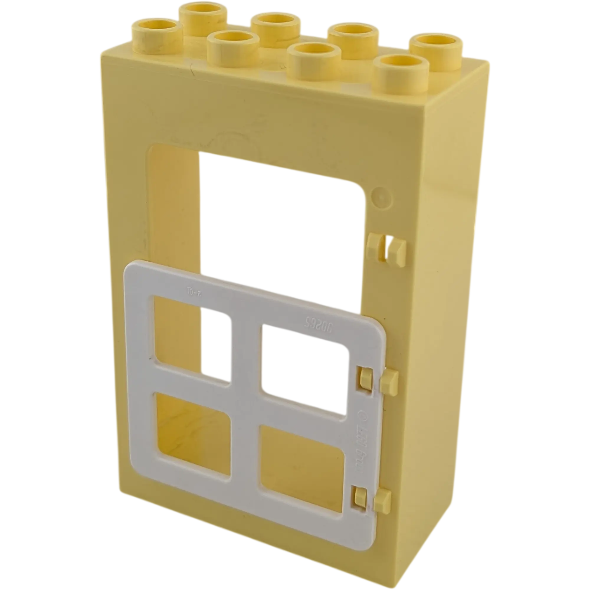 Lego Duplo 2x4 Hauswand Hellgelb mit kleiner weißer Tür Hoftor