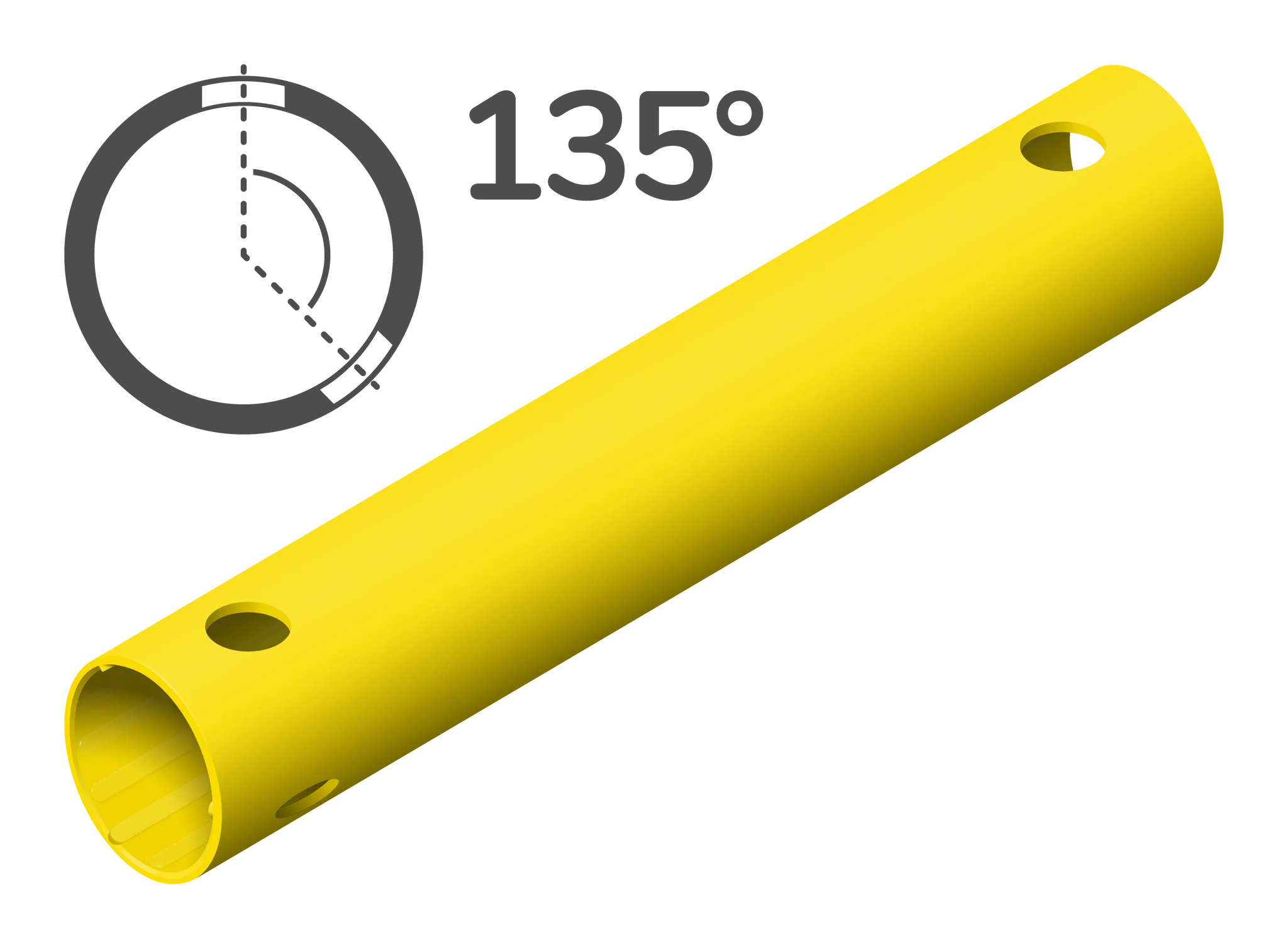 QUADRO Rohr Gelb Rohr 35 cm 135° 3 Löcher Spezialrohr 40534