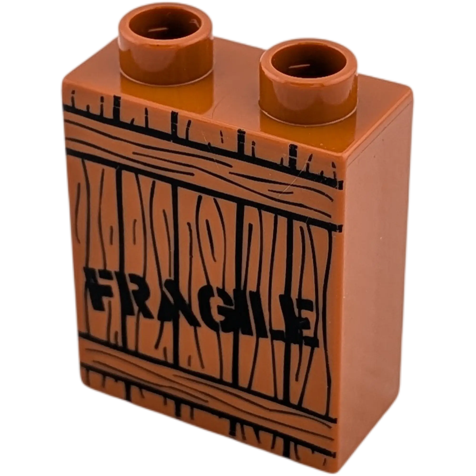 Lego Duplo 4066 Stein 1x2x2 Braun Fragile Vorsicht zerbrechlich!