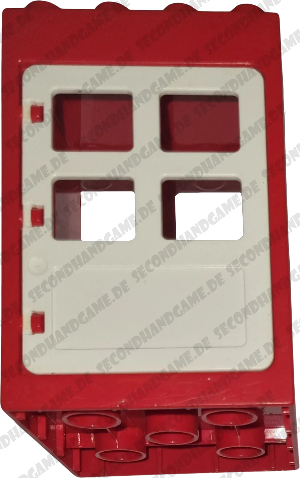 Lego Duplo 4x4 Hauswand mit Tür Rot Weiß