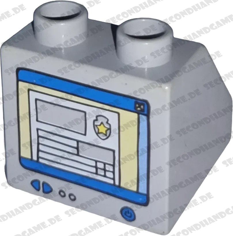 Lego Duplo 6474 Schrägstein Polizei 2x2x1 Grau