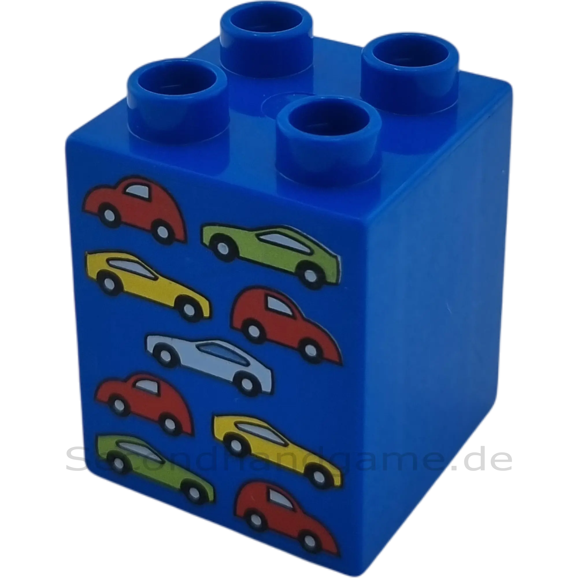 Lego Duplo 2x2x2 Doppelstein Blau mit Autos