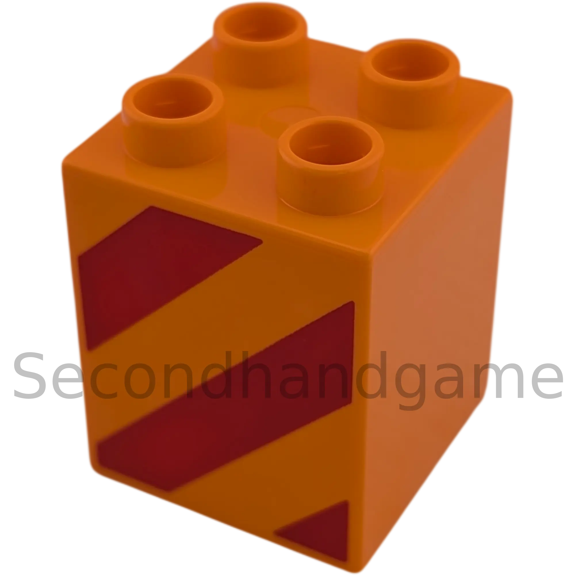 Lego Duplo 2x2x2 Doppelstein Orange mit roten Linien
