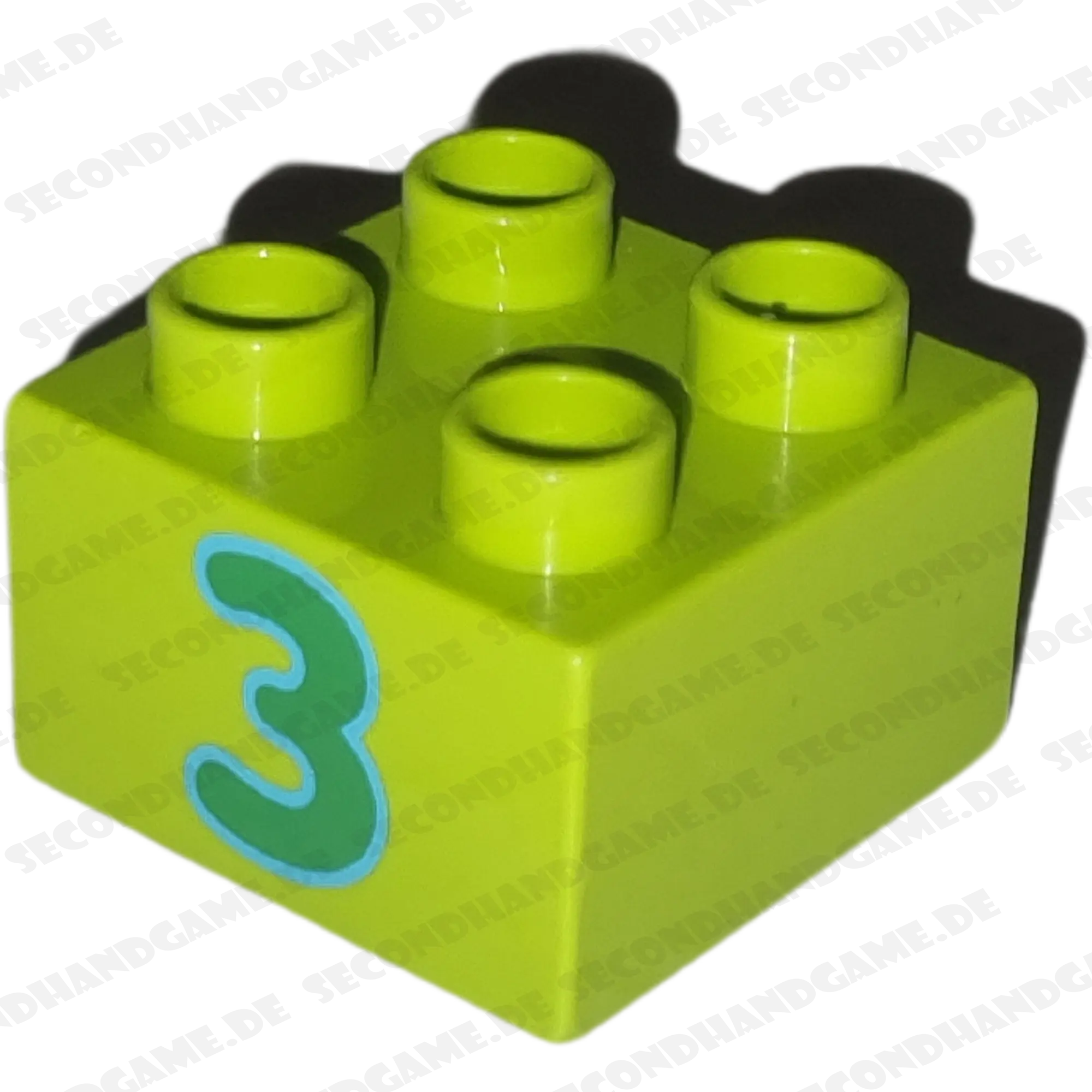 Lego Duplo 2x2 Stein Hellgrün Zahl Drei Dunkelgrün 3437