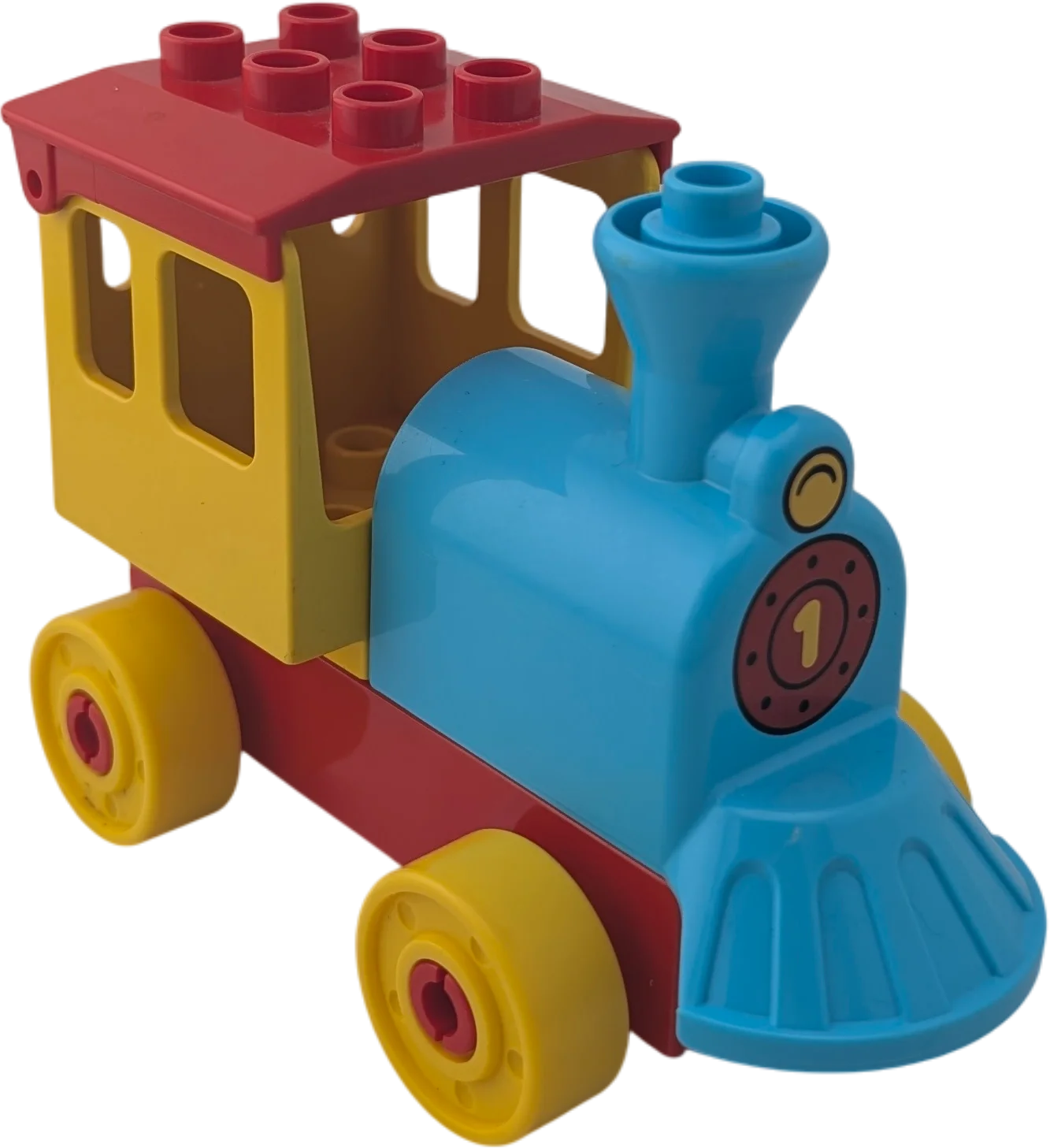 Lego Duplo Eisenbahn Zug Schiebelok Azur Gelb Rot