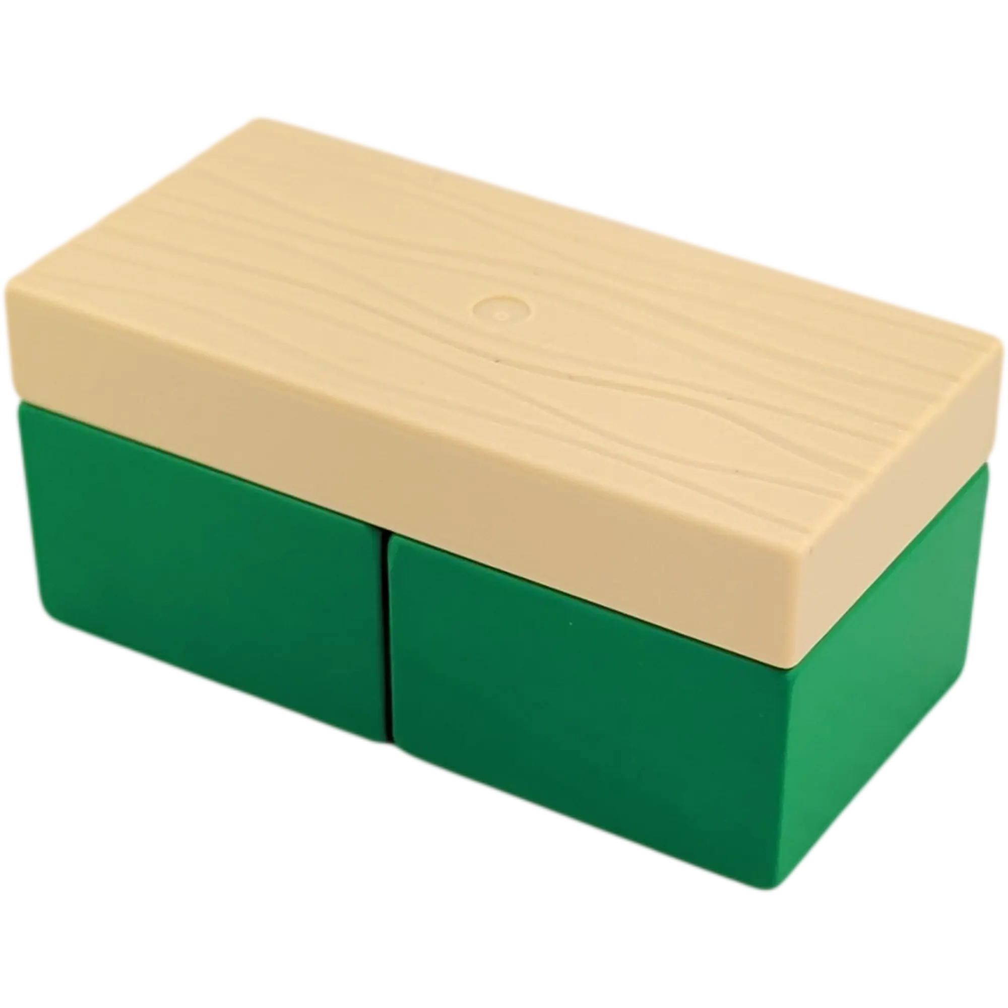 Lego Duplo Sofa Couch Wohnlandschaft Bank Holz Dunkelgrün und heller Holzlook