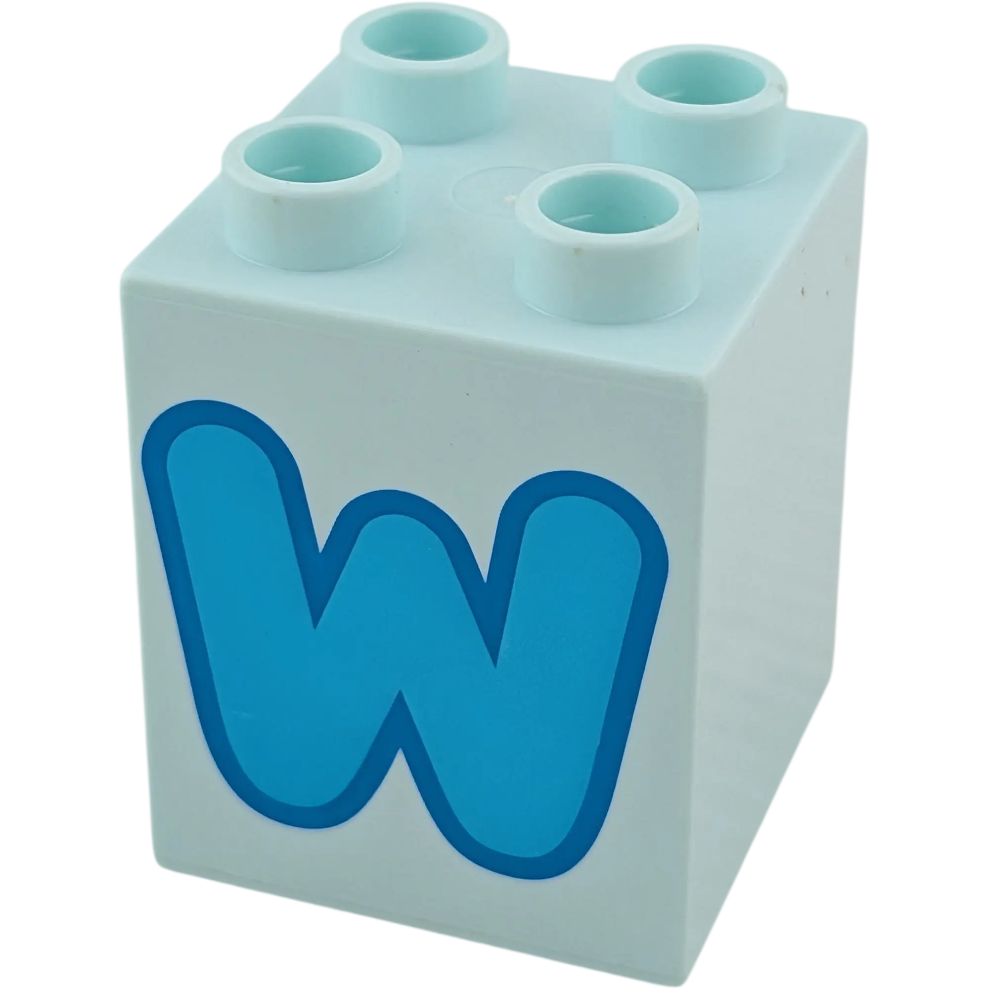 Lego Duplo 2x2x2 Stein Mint Buchstabe W Blau