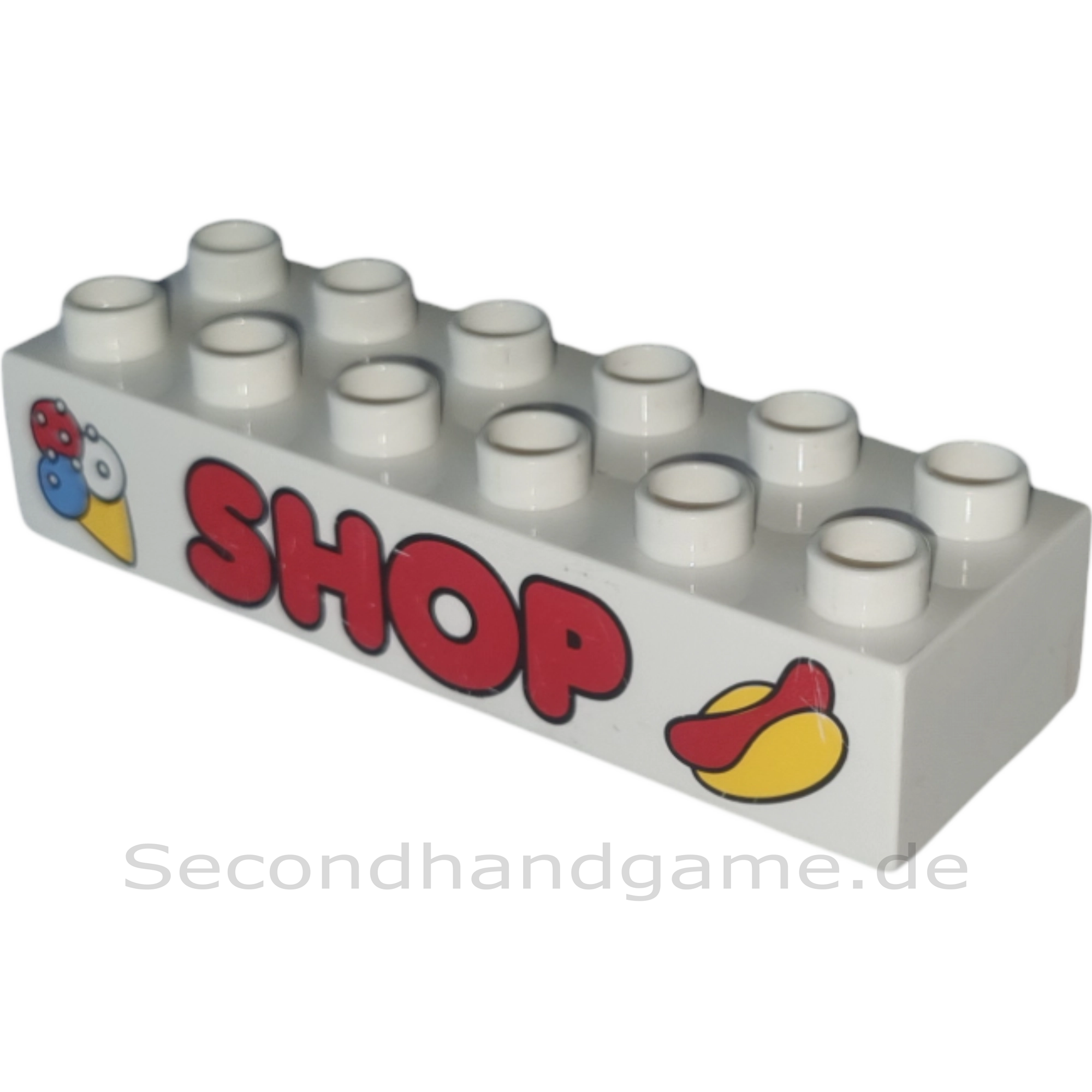 Lego Duplo 2300 Baustein 2x6 Weiß Shop Eis Bratwurst