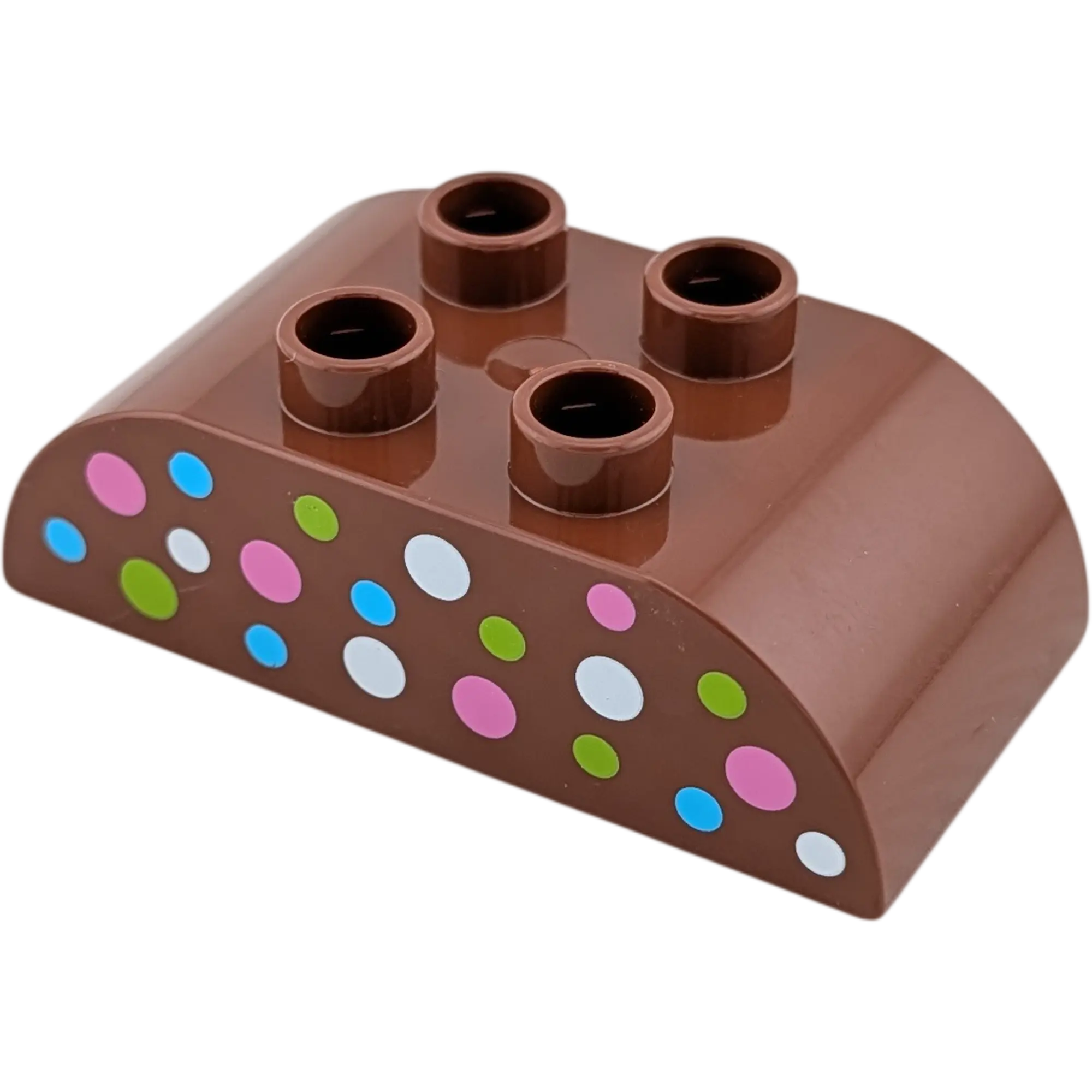 Lego Duplo 2x4 Dachstein 98223 Dunkelbraun mit bunten Punkten