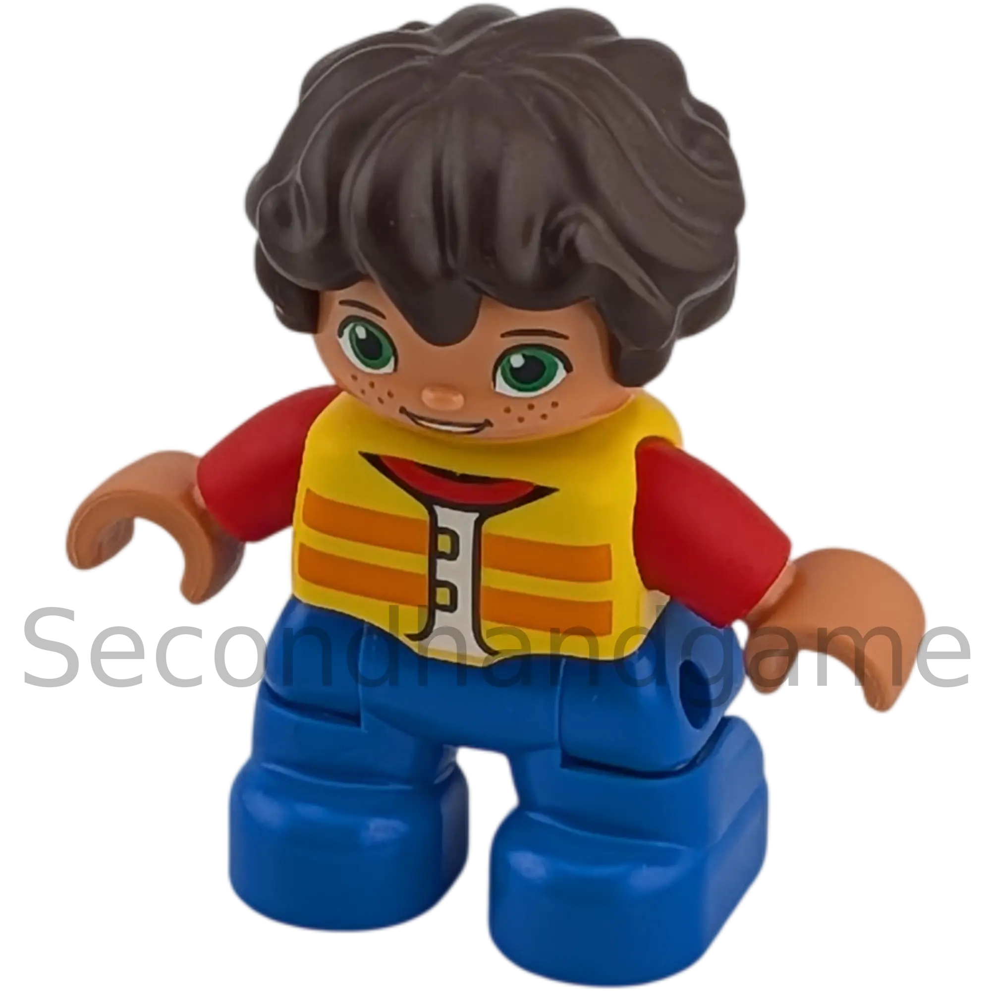 Lego Duplo 435H0 Junge mit rotem Pulli Schwimmweste wellige braune Haare Sommersprossen