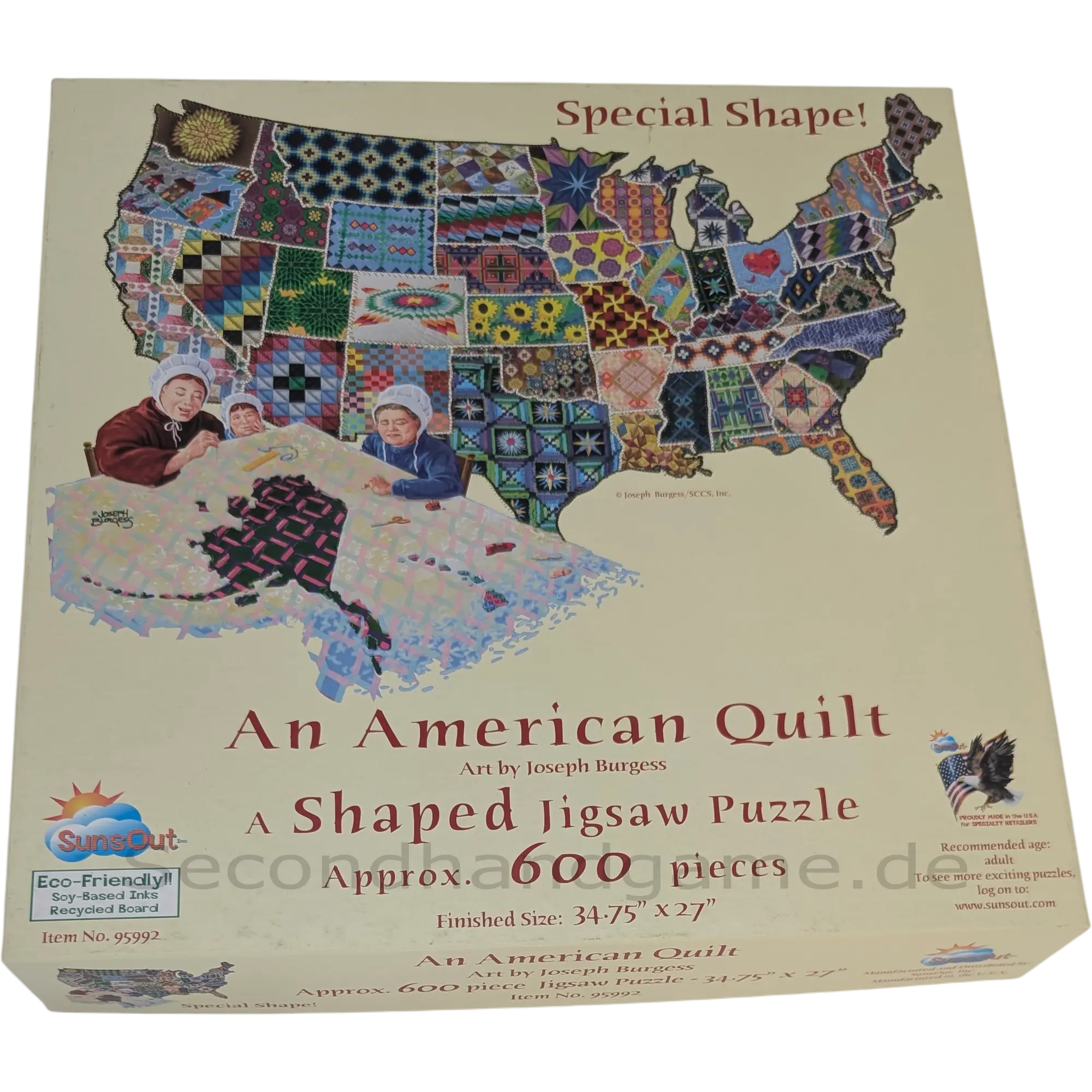 SunsOut Puzzle An American Quilt 600 Teile, ab 12 Jahren